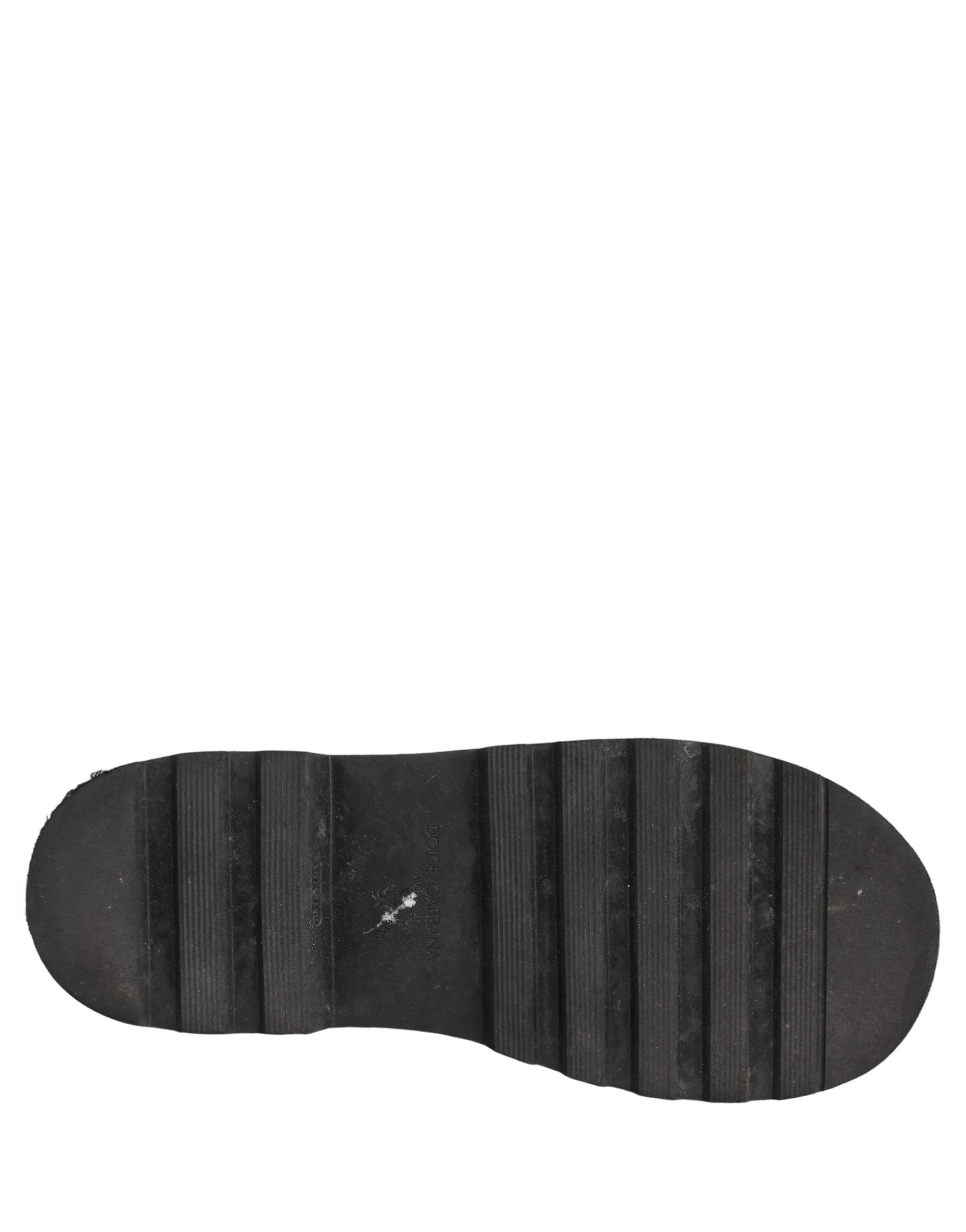 Dolce & Gabbana Black Leather Lace Up Men Combat Boots Shoes Dolce & Gabbana