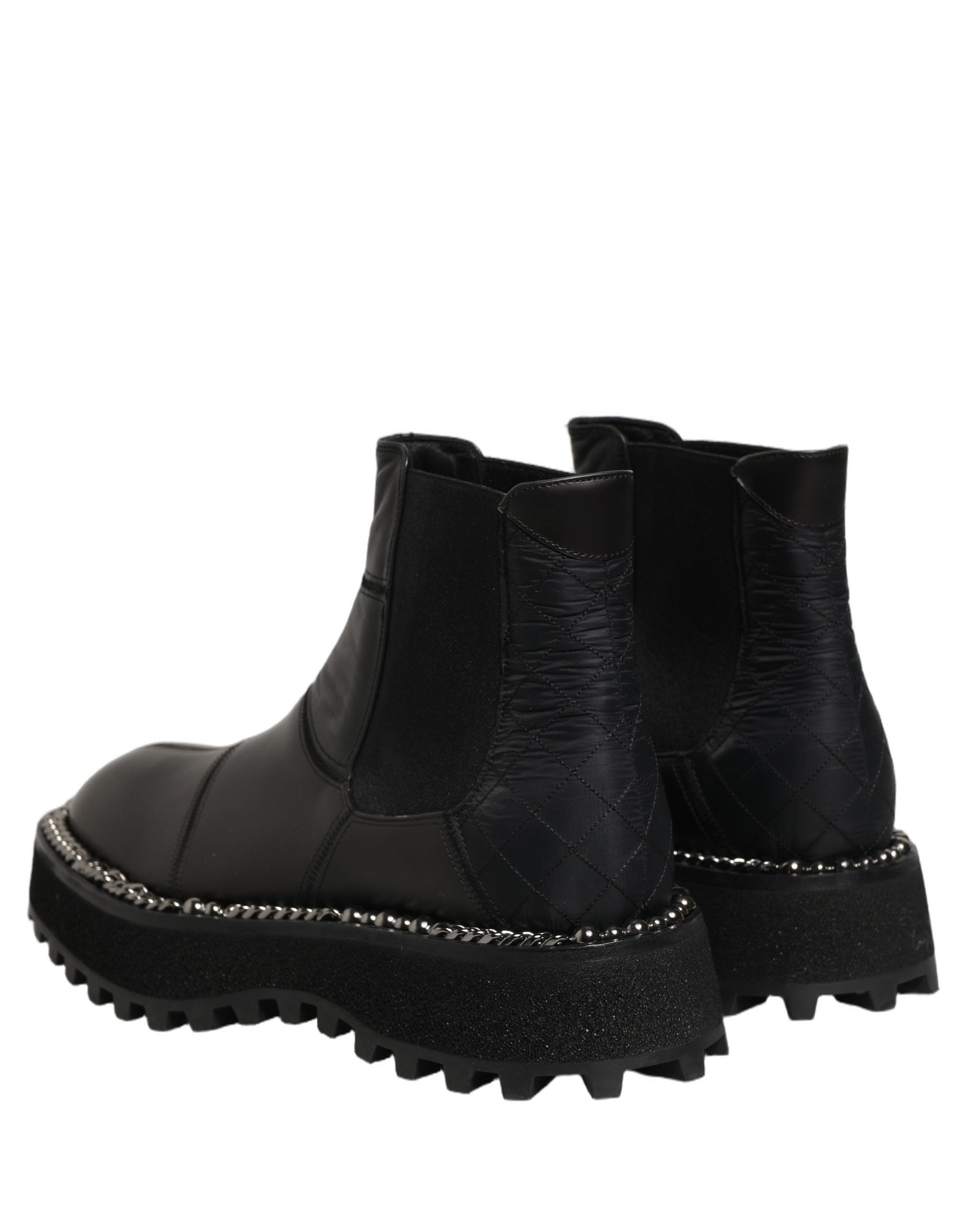 Dolce & Gabbana Black Chelsea Boots Leather Slip On Men Shoes Dolce & Gabbana