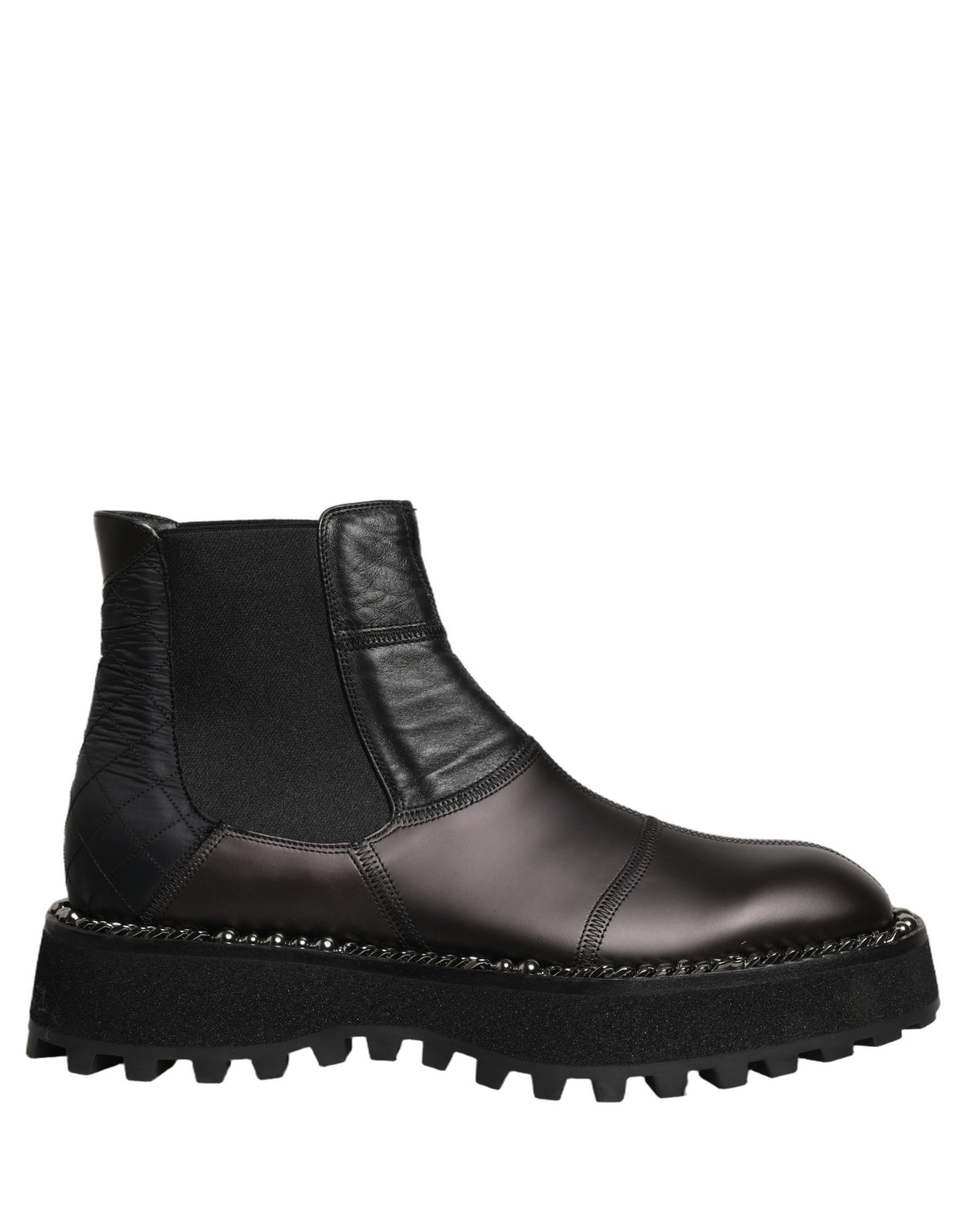 Dolce & Gabbana Black Chelsea Boots Leather Slip On Men Shoes Dolce & Gabbana