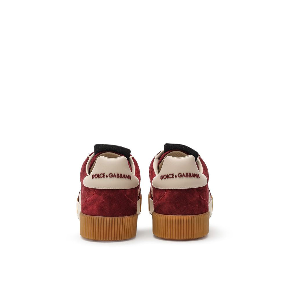 Dolce & Gabbana Bordeaux Leather Low Top Sneakers Dolce & Gabbana