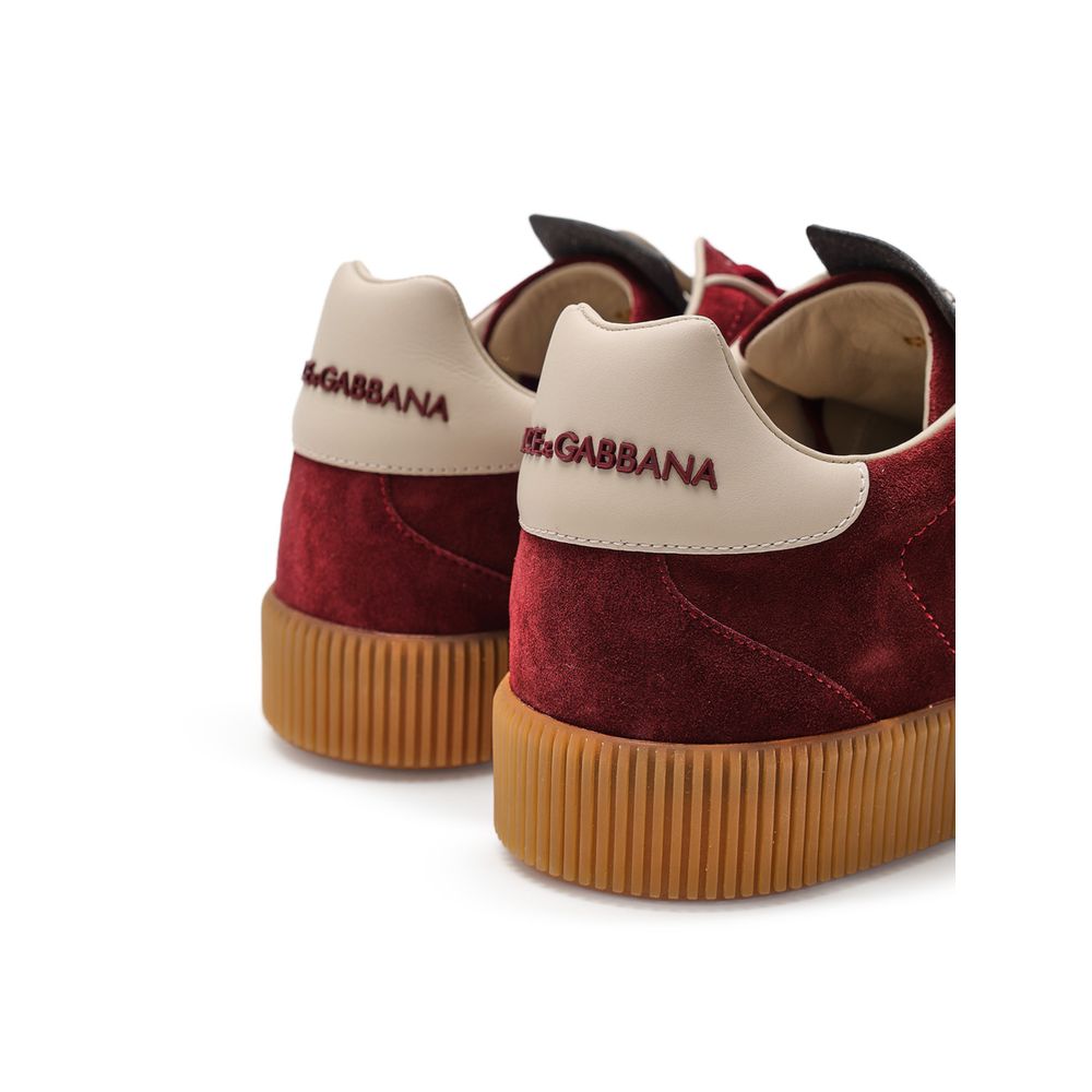 Dolce & Gabbana Bordeaux Leather Low Top Sneakers Dolce & Gabbana