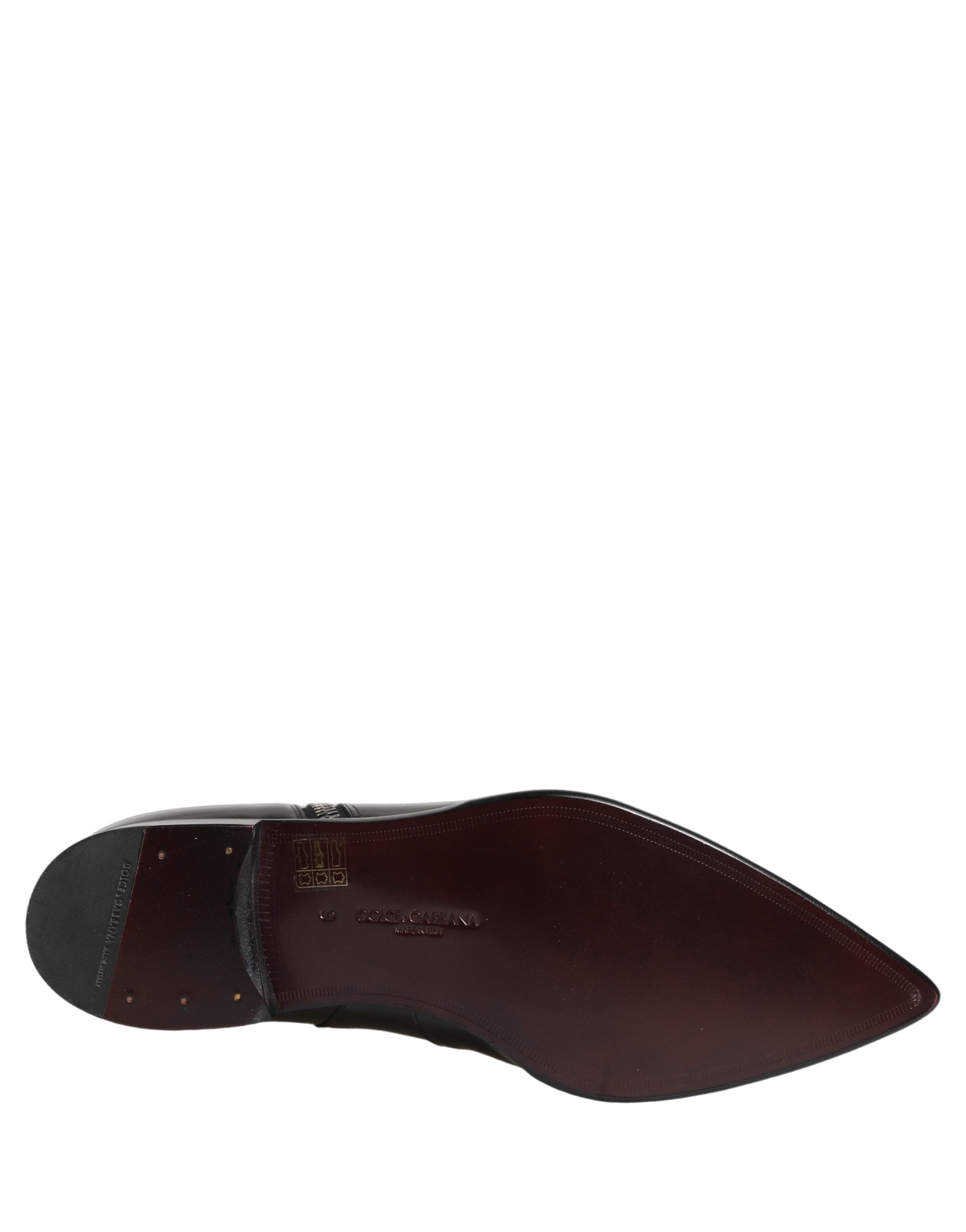 Dolce & Gabbana Black Leather Zipper Mid Calf Men Boots Shoes Dolce & Gabbana