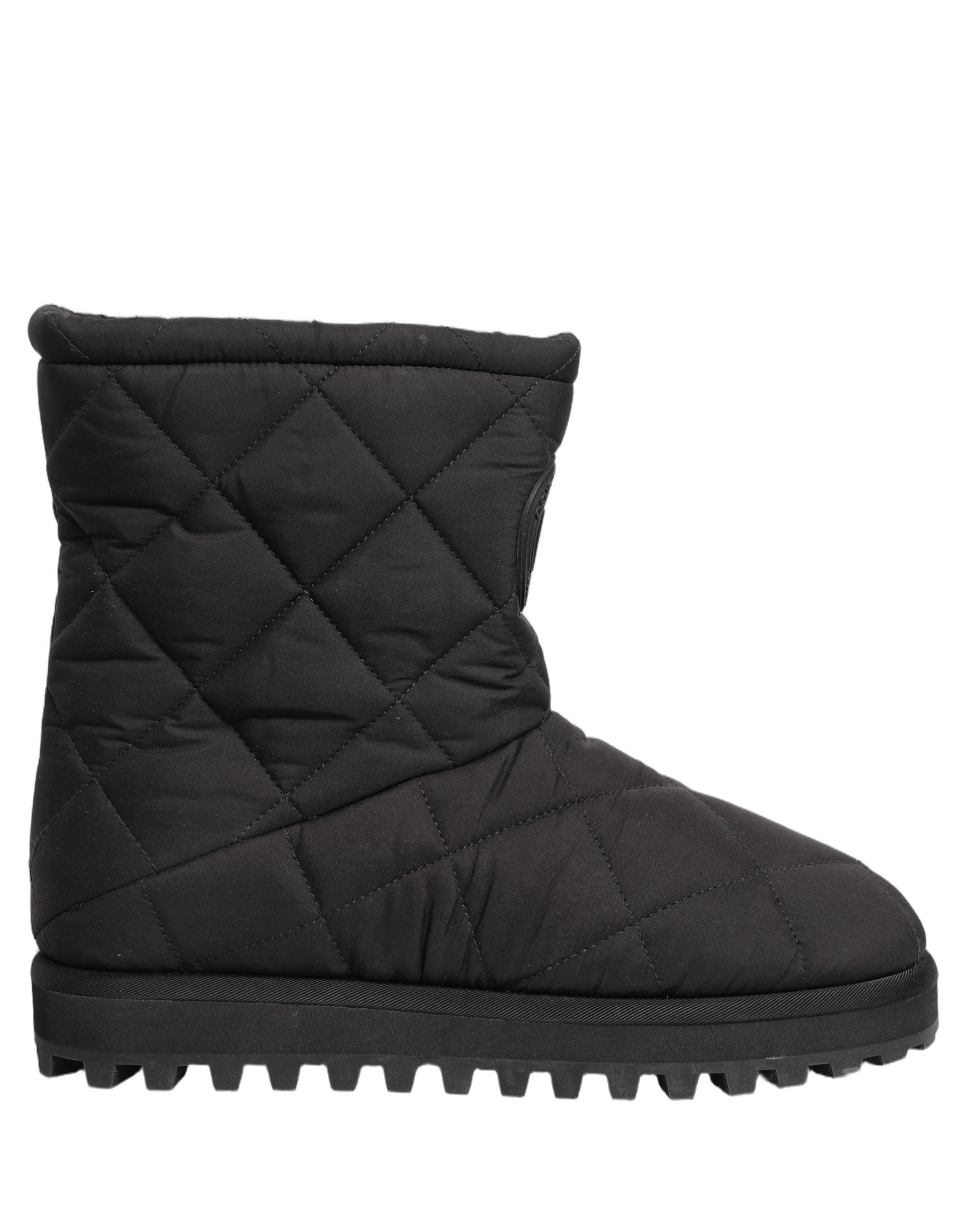 Dolce & Gabbana Black Quilted Effect Mid Calf Boots Shoes Dolce & Gabbana