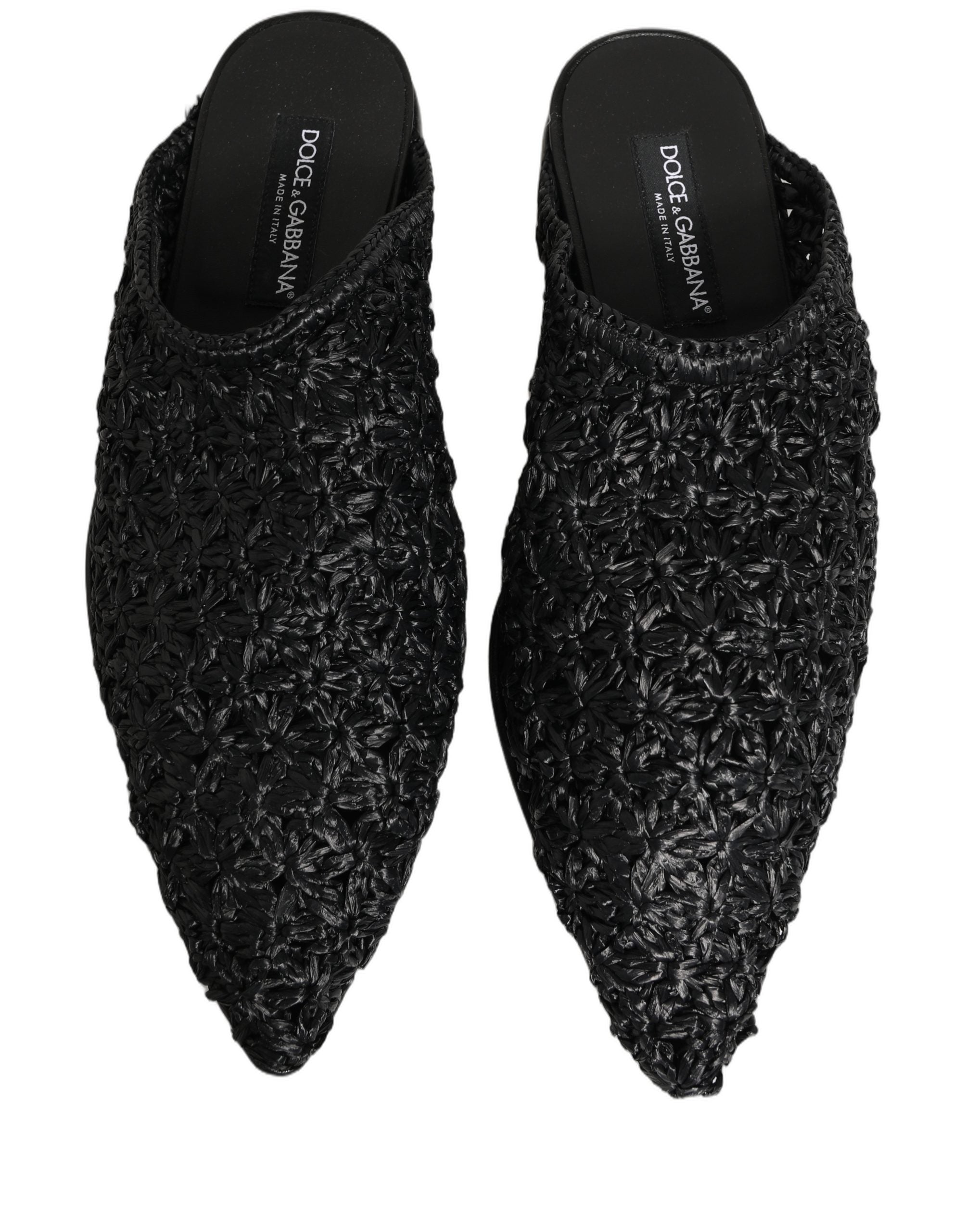 Dolce & Gabbana Black Mules Slides Slippers Men Flats Shoes Dolce & Gabbana