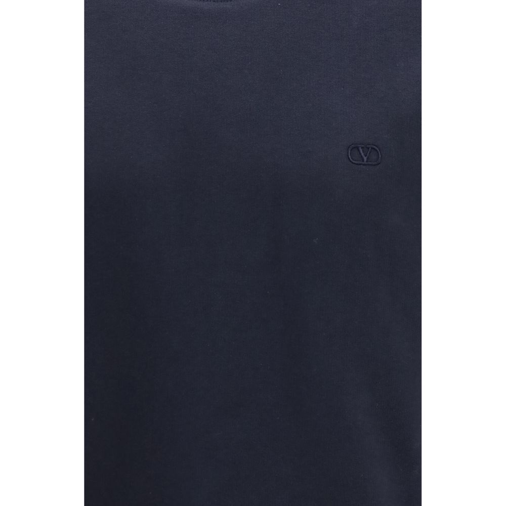 Valentino Garavani Blue Cotton Sweatshirt Valentino Garavani