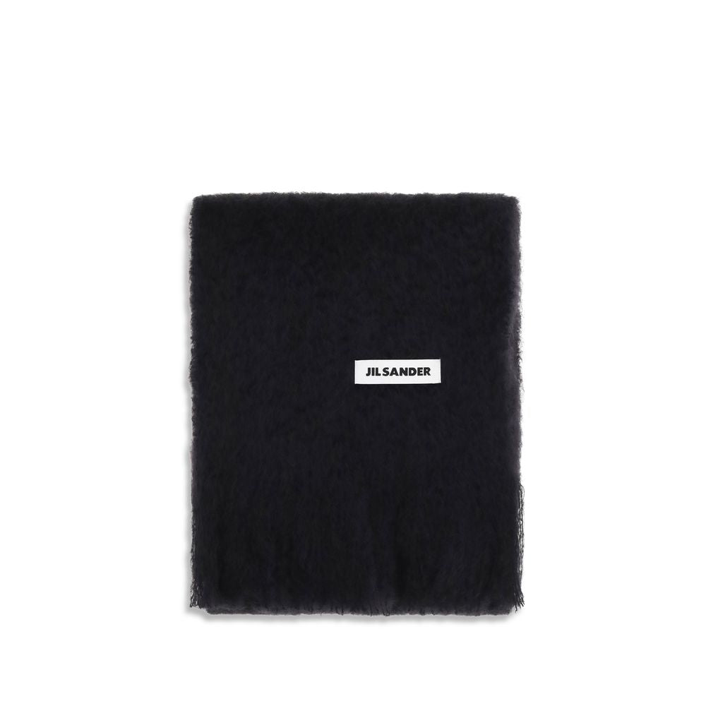 Jil Sander Black Wool Oves Aries Scarf Jil Sander