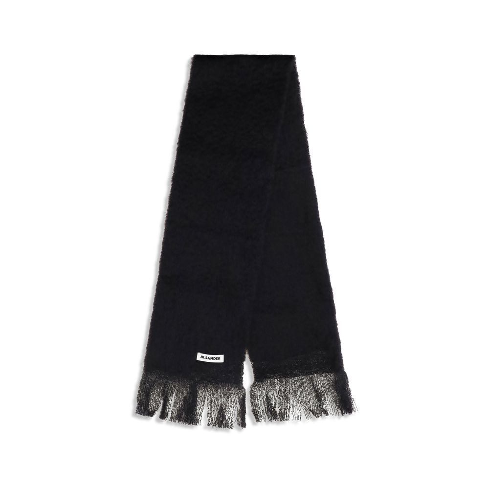 Jil Sander Black Wool Oves Aries Scarf Jil Sander