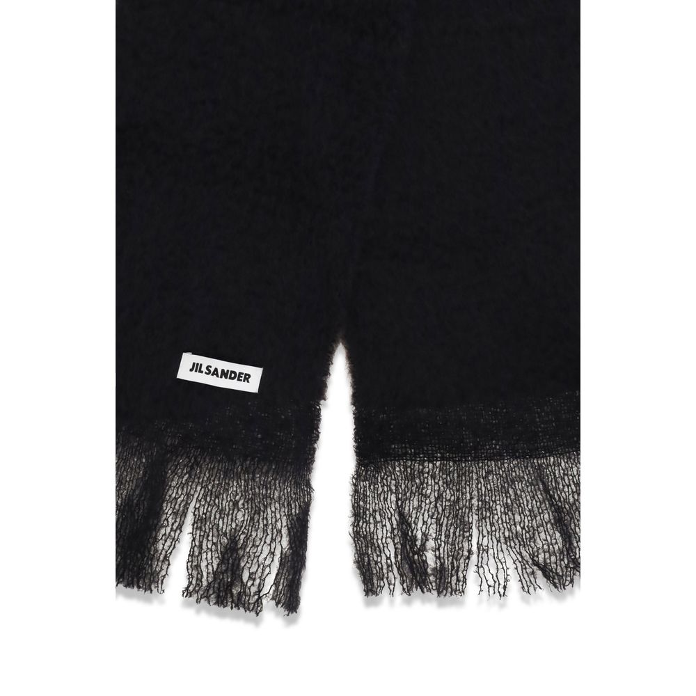 Jil Sander Black Wool Oves Aries Scarf Jil Sander