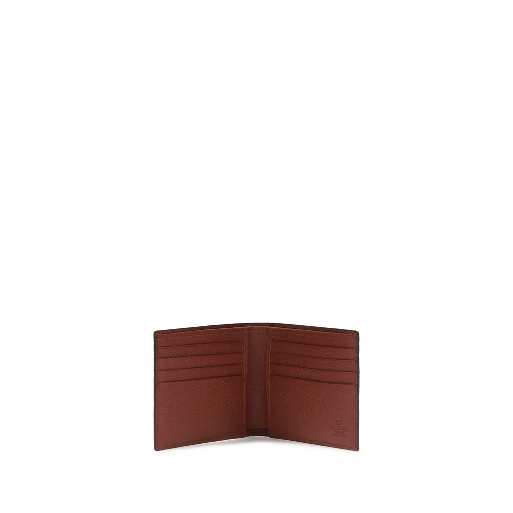 Valentino Garavani Bordeaux Calf Leather Bos Taurus Wallet