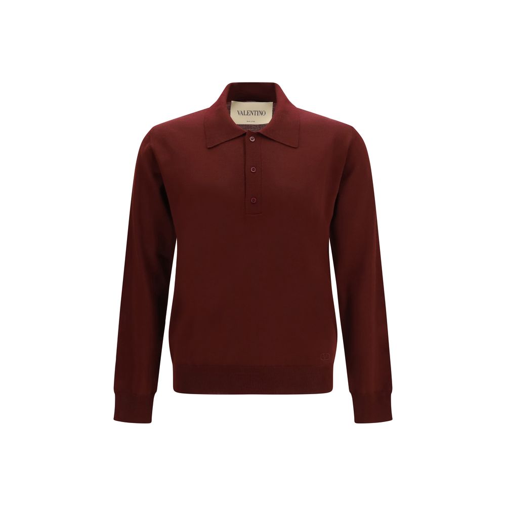 Valentino Garavani Bordeaux Wool Oves Aries Polo Shirt Valentino Garavani