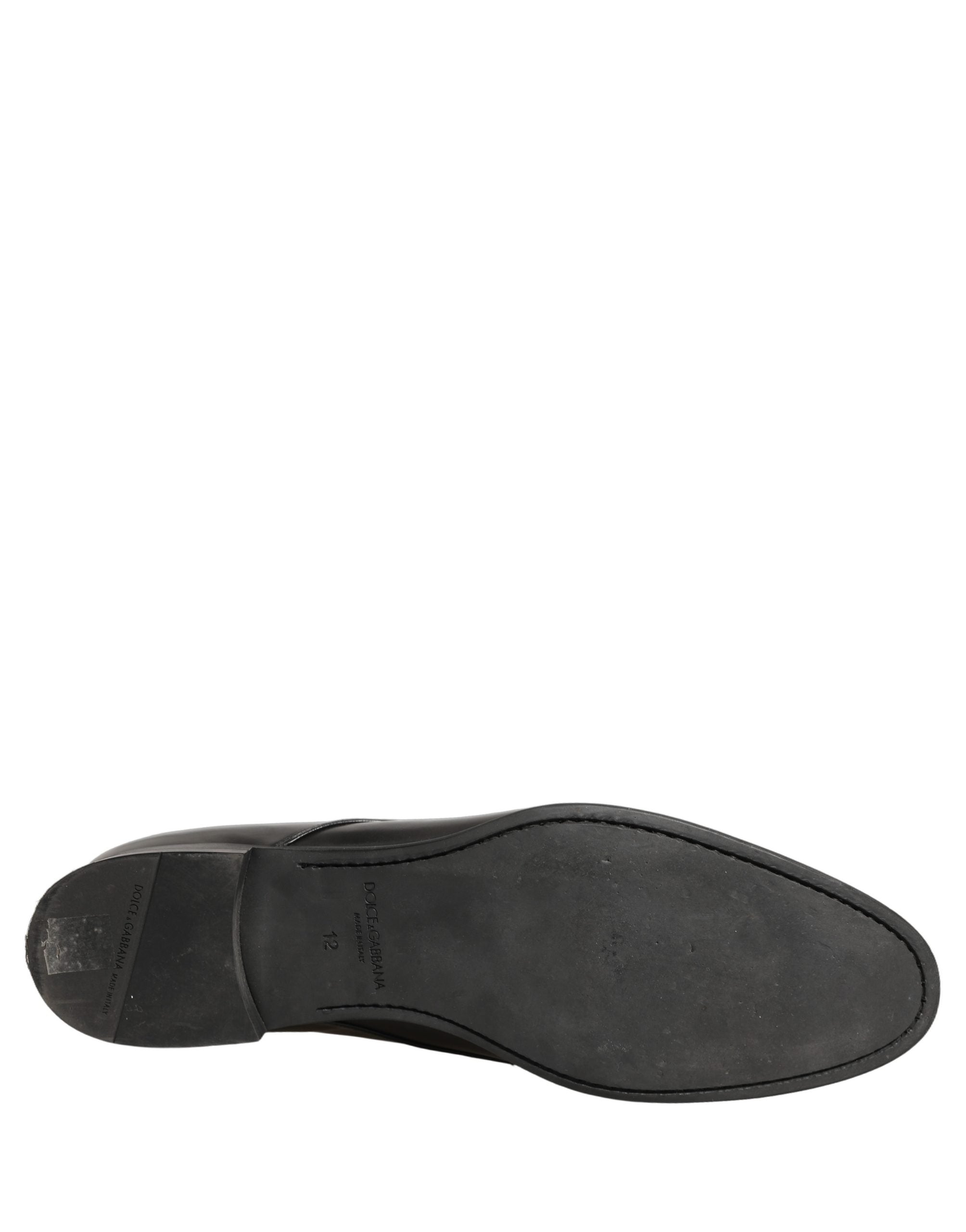 Dolce & Gabbana Black Leather Men Derby Dress Formal Shoes Dolce & Gabbana