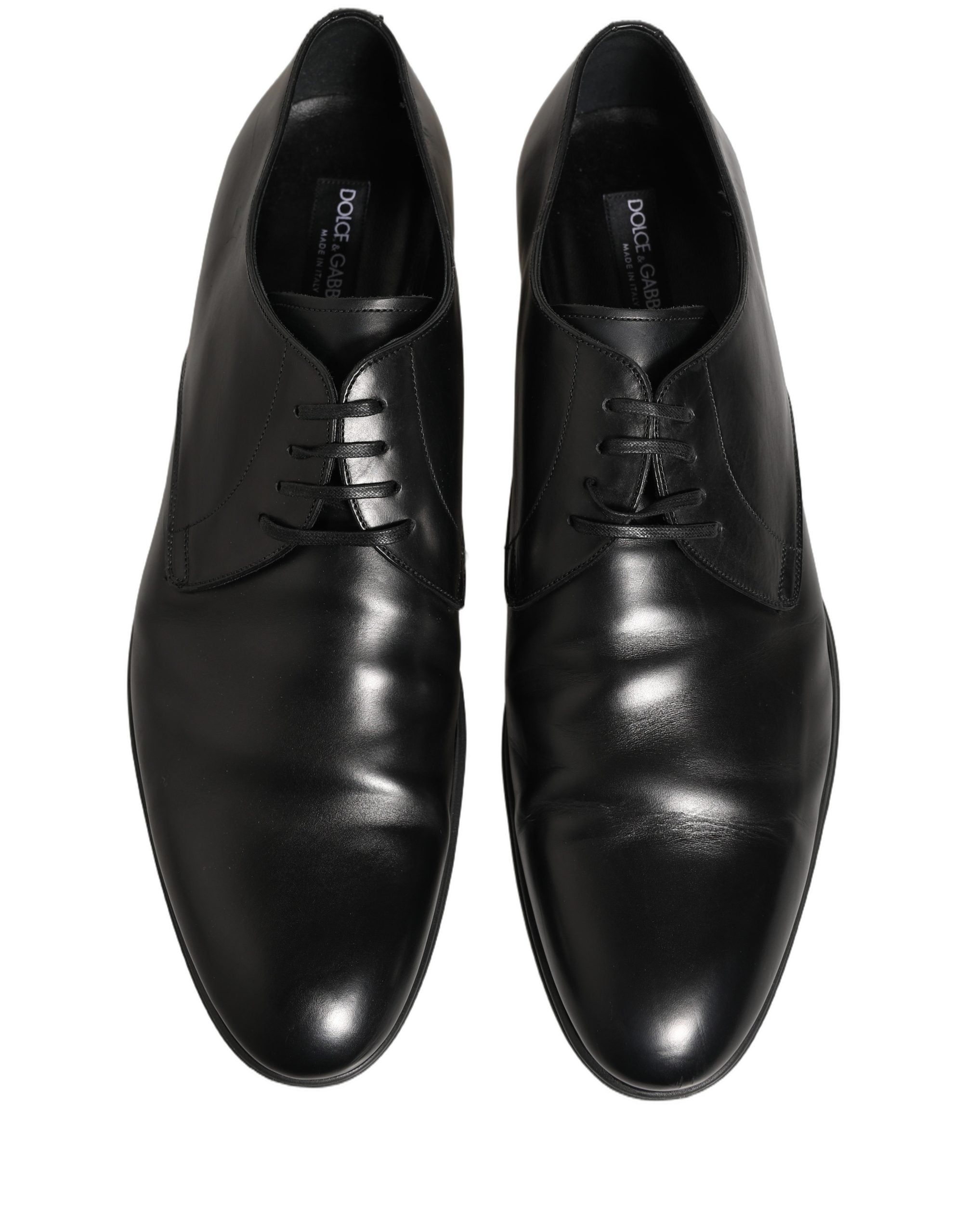 Dolce & Gabbana Black Leather Men Derby Dress Formal Shoes Dolce & Gabbana