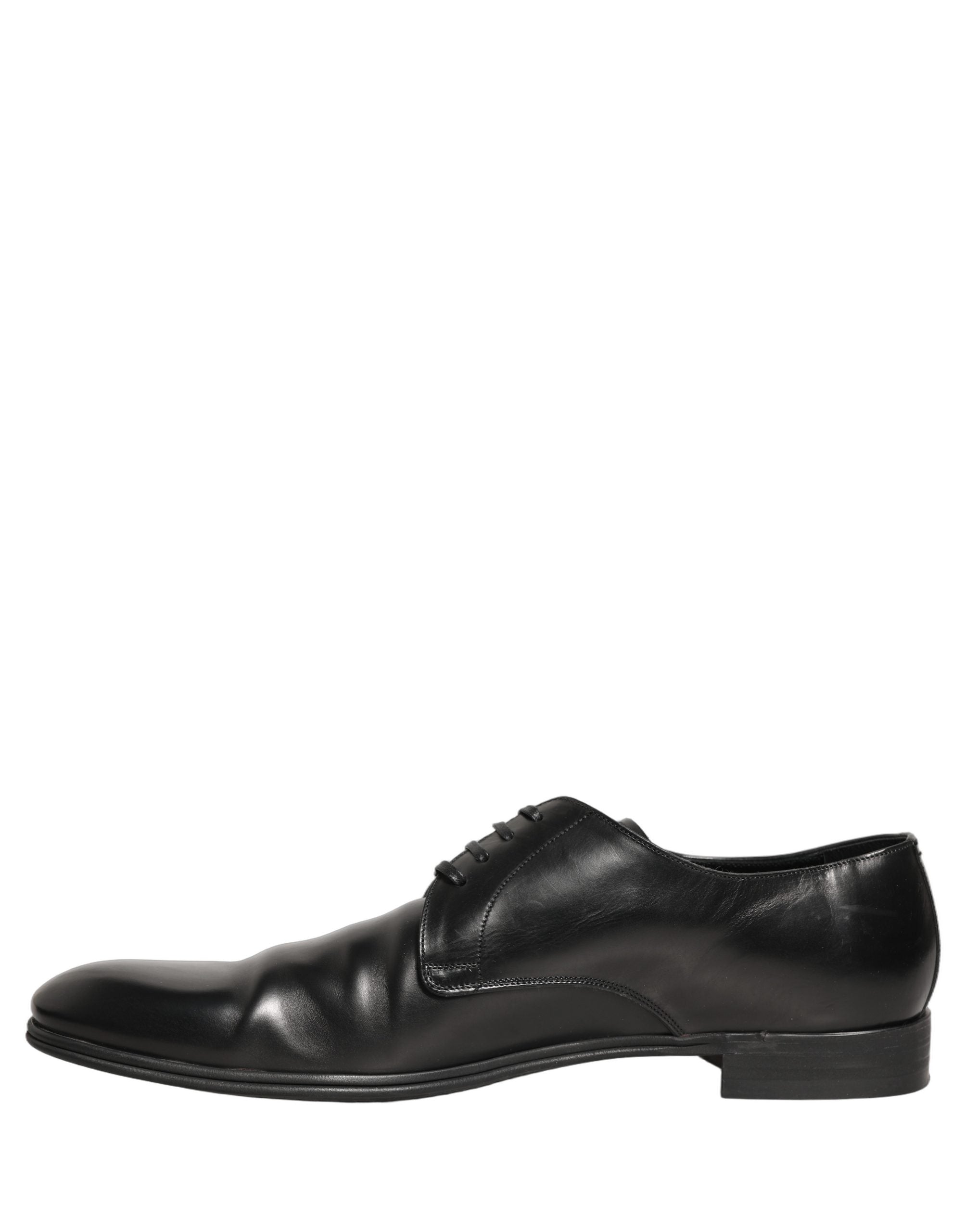 Dolce & Gabbana Black Leather Men Derby Dress Formal Shoes Dolce & Gabbana