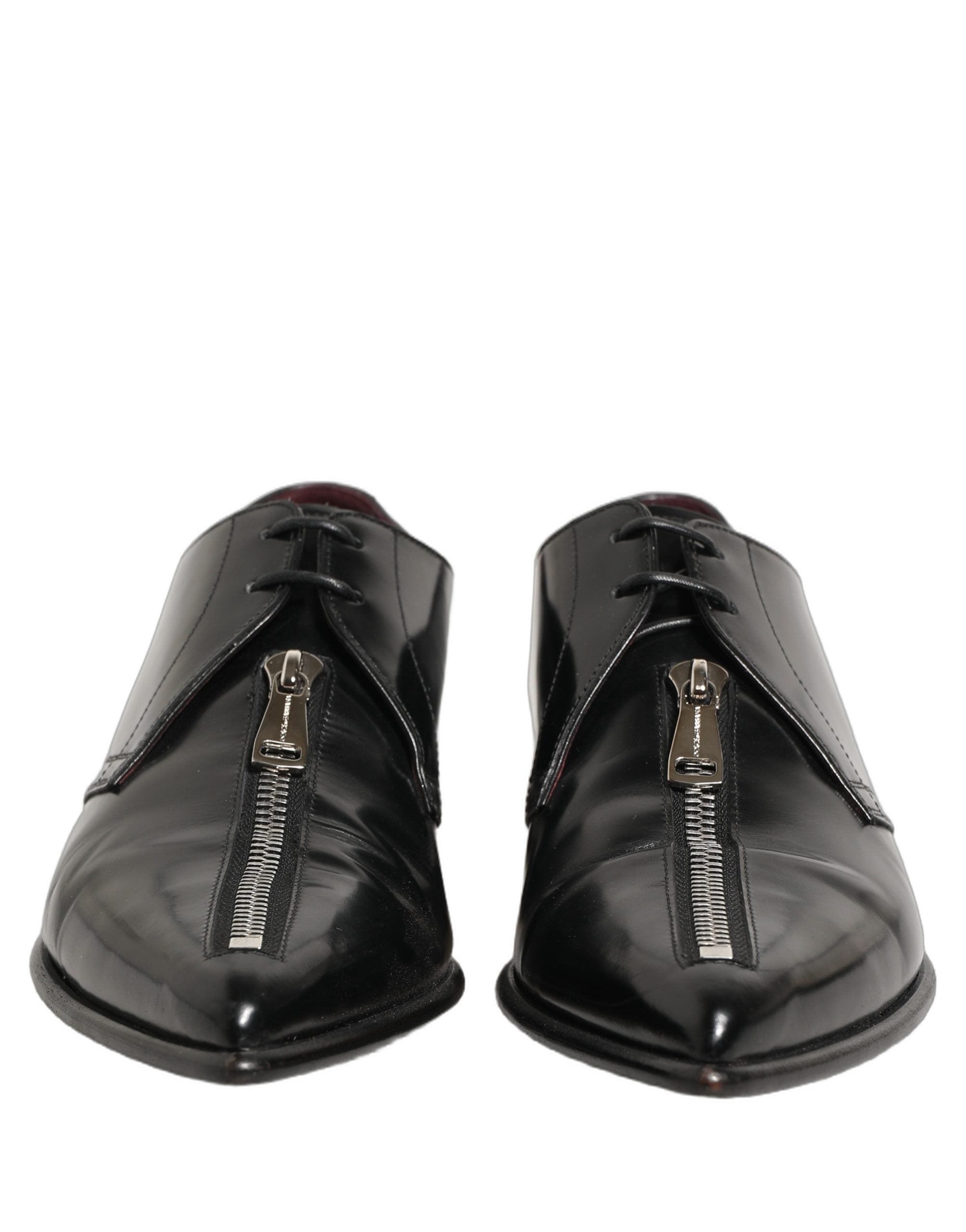 Dolce & Gabbana Black Leather Men Derby Dress Formal Shoes Dolce & Gabbana