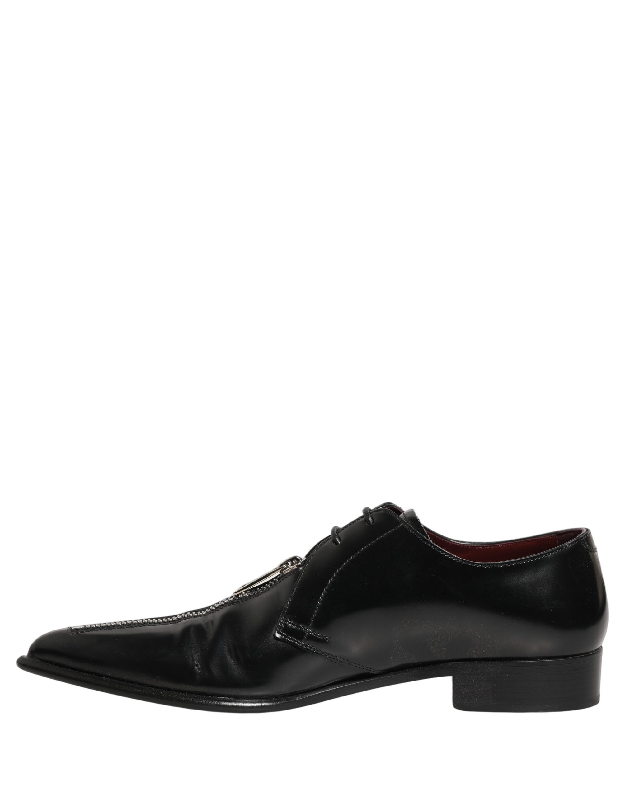 Dolce & Gabbana Black Leather Men Derby Dress Formal Shoes Dolce & Gabbana