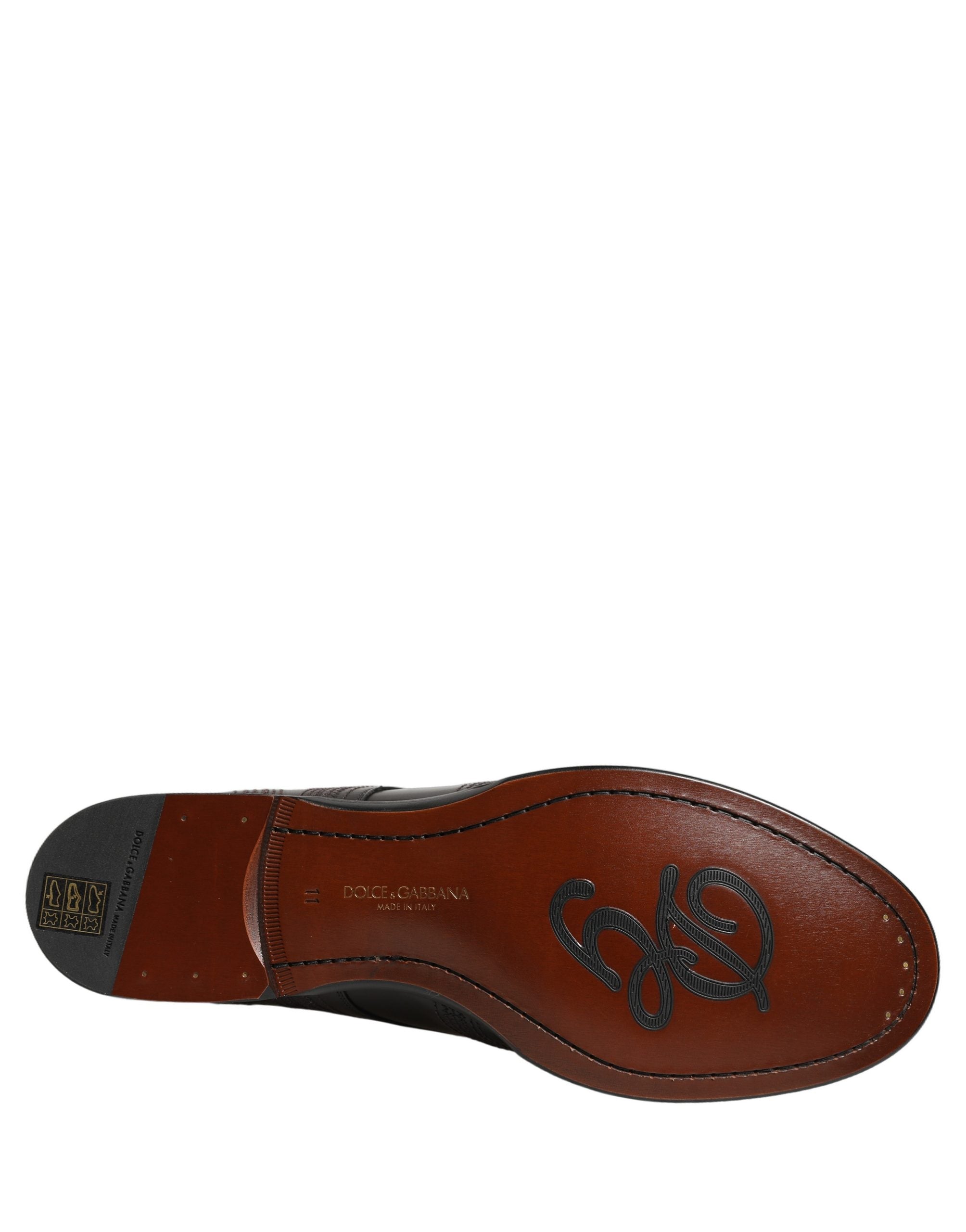 Dolce & Gabbana Black Embroidered Leather Derby Dress Shoes Dolce & Gabbana