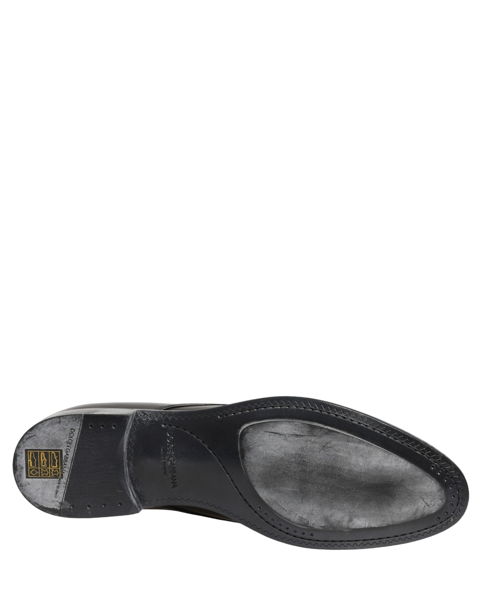 Dolce & Gabbana Dress Black Leather Lace Up Derby Men Shoes Dolce & Gabbana