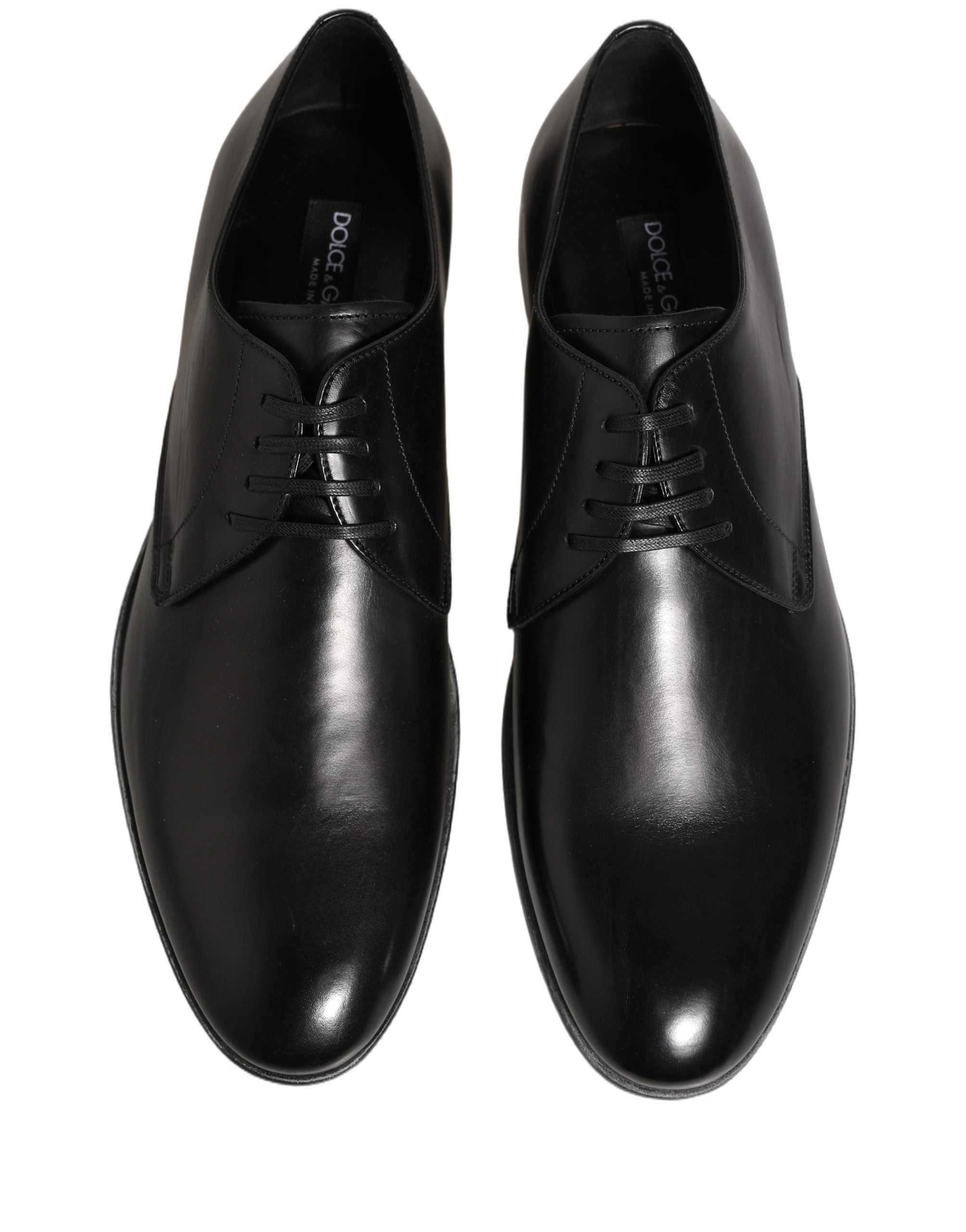 Dolce & Gabbana Dress Black Leather Lace Up Derby Men Shoes Dolce & Gabbana