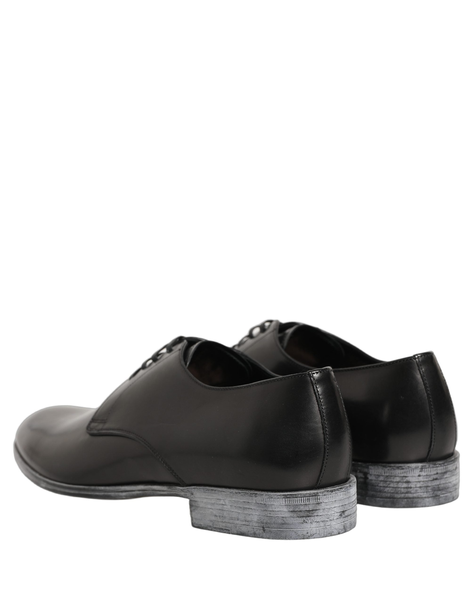 Dolce & Gabbana Dress Black Leather Lace Up Derby Men Shoes Dolce & Gabbana