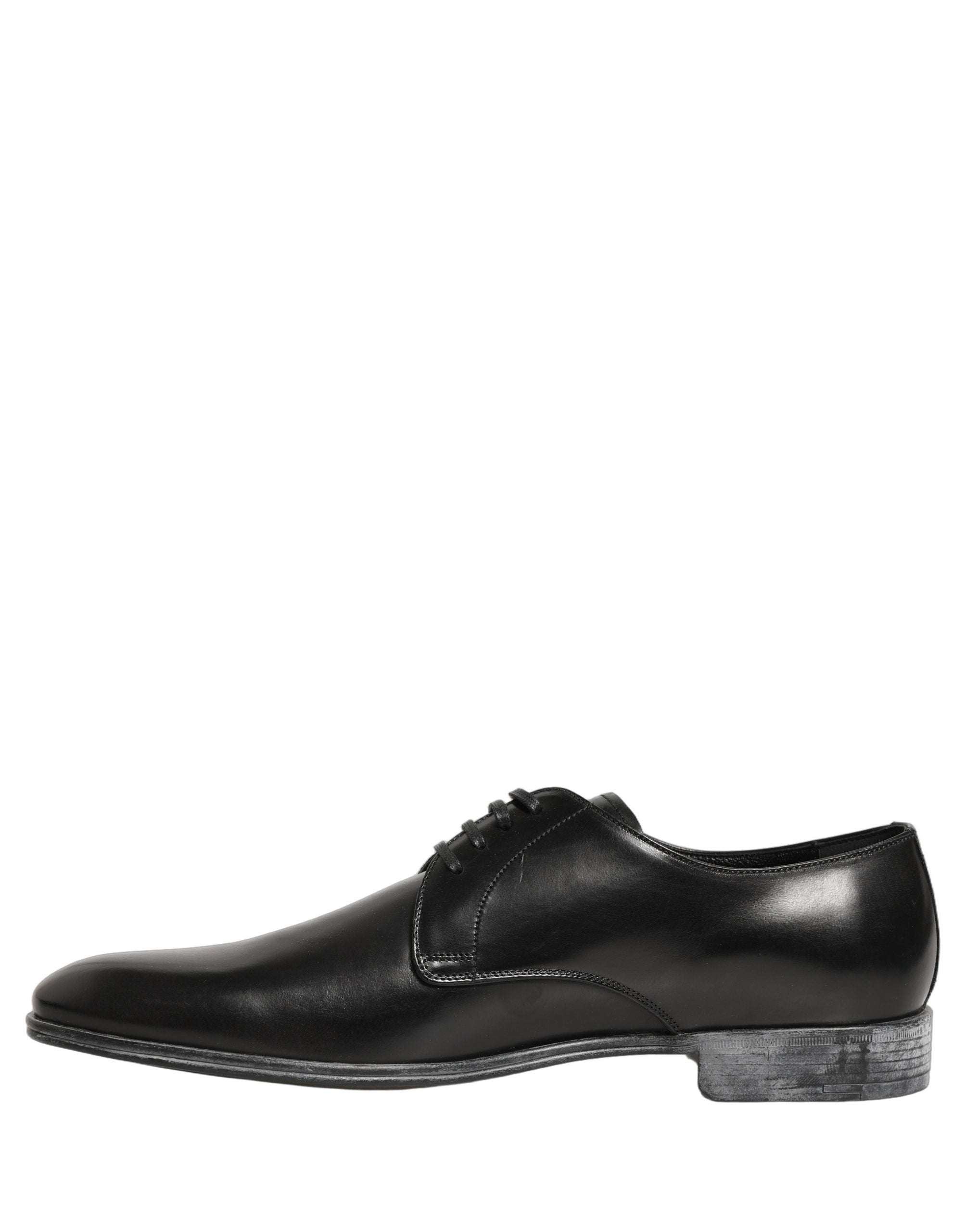 Dolce & Gabbana Dress Black Leather Lace Up Derby Men Shoes Dolce & Gabbana