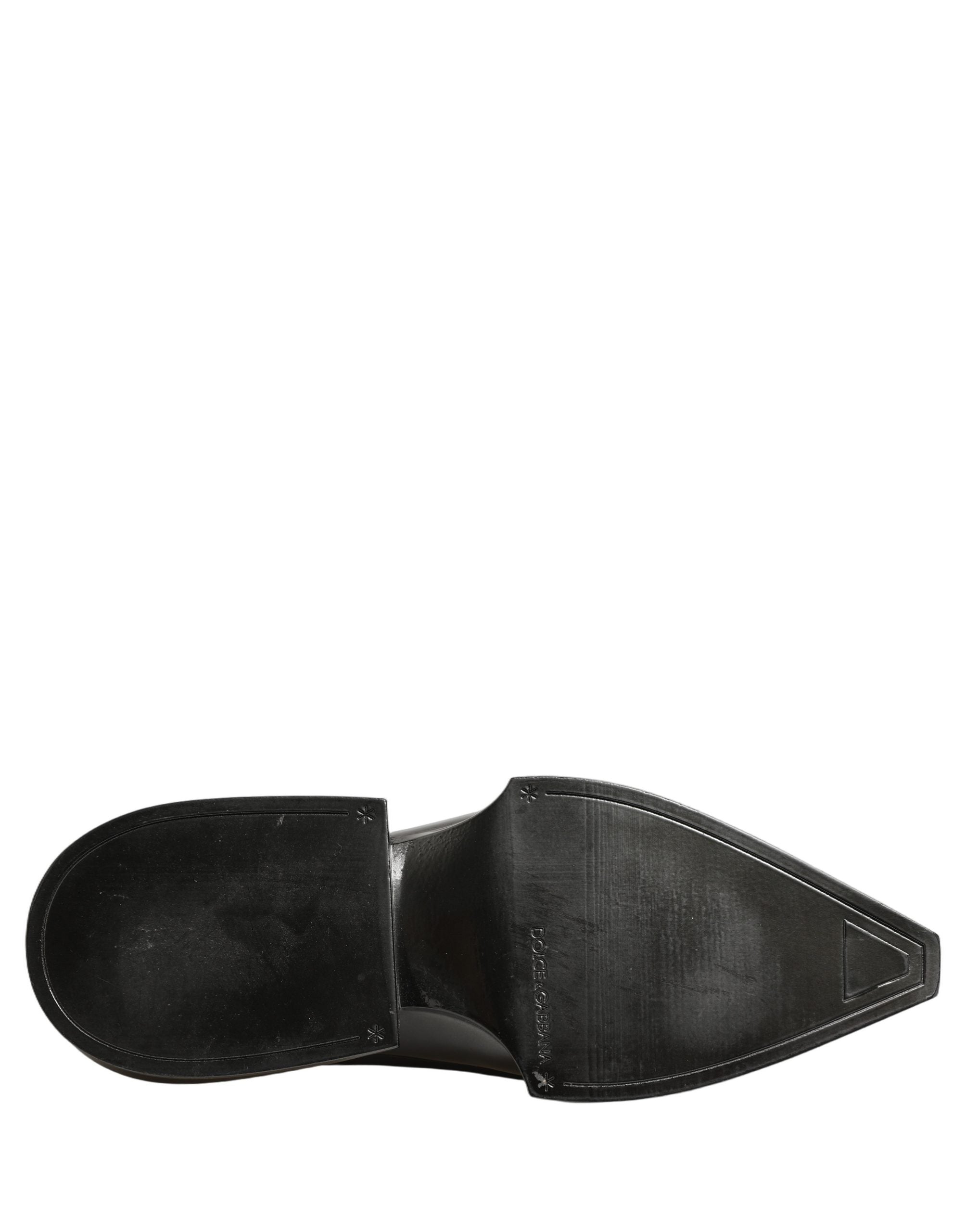 Dolce & Gabbana Dress Shiny Black Slip On Plastic Dress Shoes Dolce & Gabbana