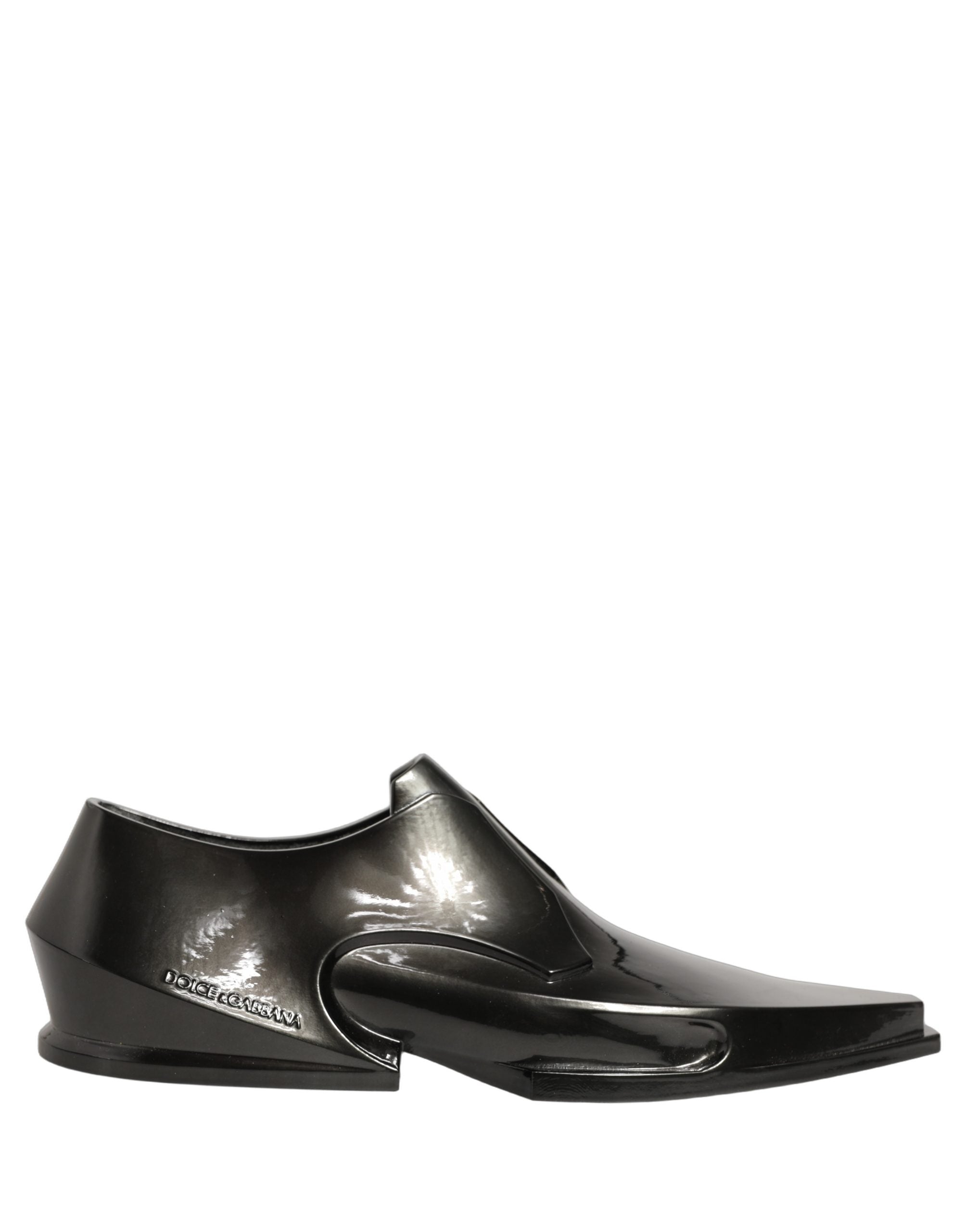 Dolce & Gabbana Dress Shiny Black Slip On Plastic Dress Shoes Dolce & Gabbana
