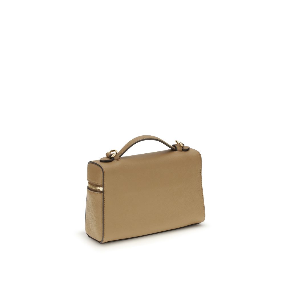 Tory Burch Beige Calf Leather Bos Taurus Shoulder Bag