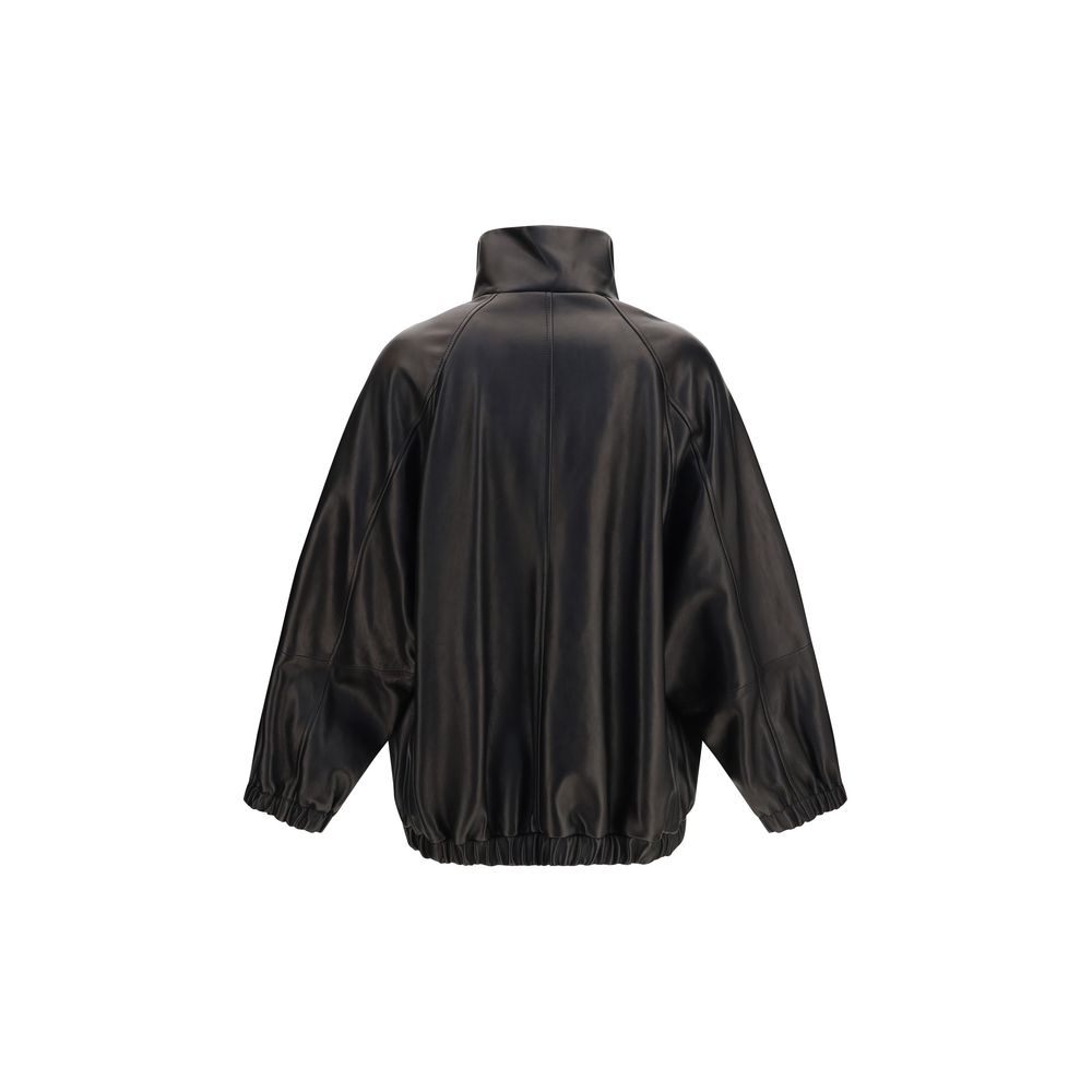 Brunello Cucinelli Black Lamb Ovis Aries Aries Leather Jacket Brunello Cucinelli