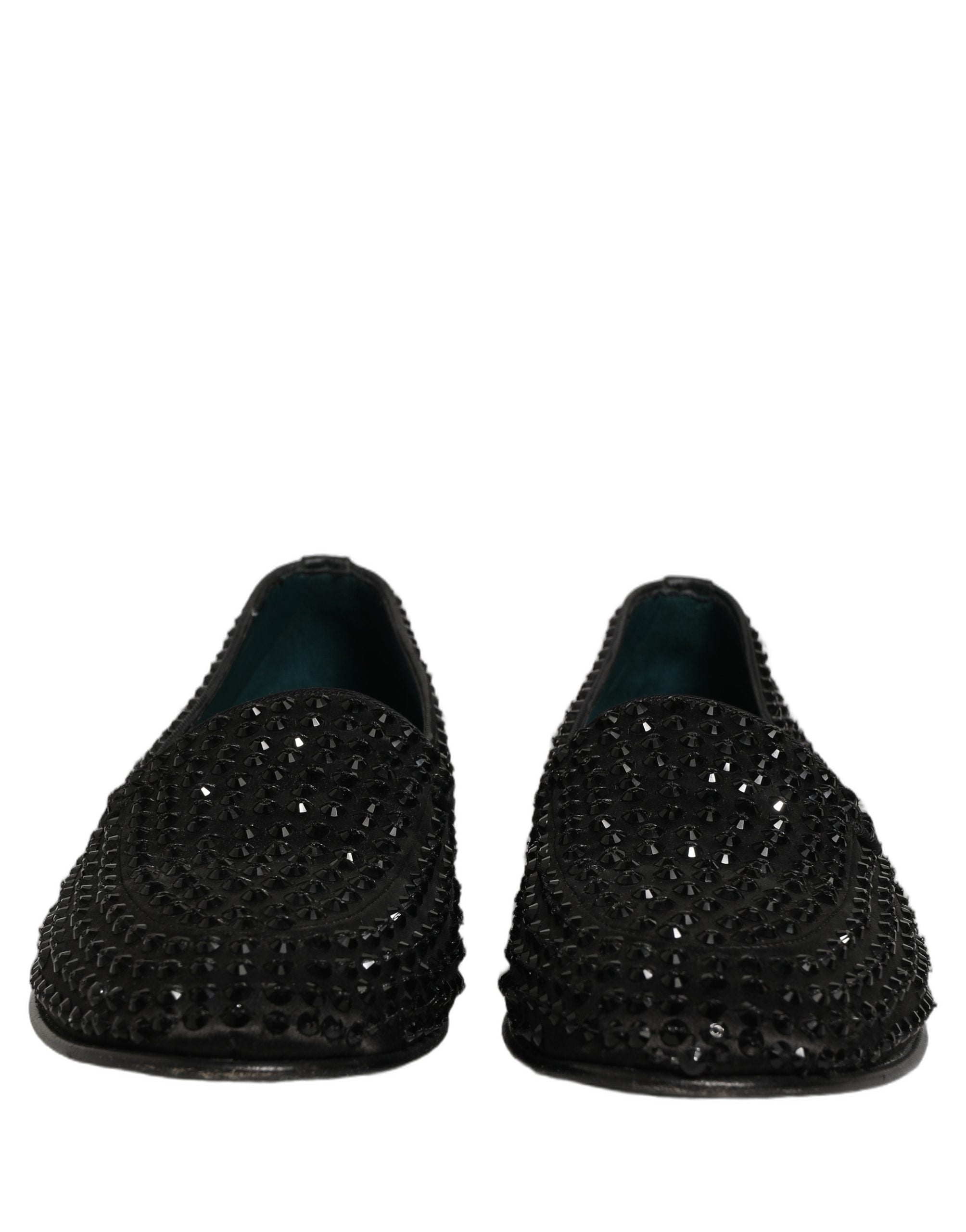 Dolce & Gabbana Black Rhinestone Embellished Loafers Shoes Dolce & Gabbana