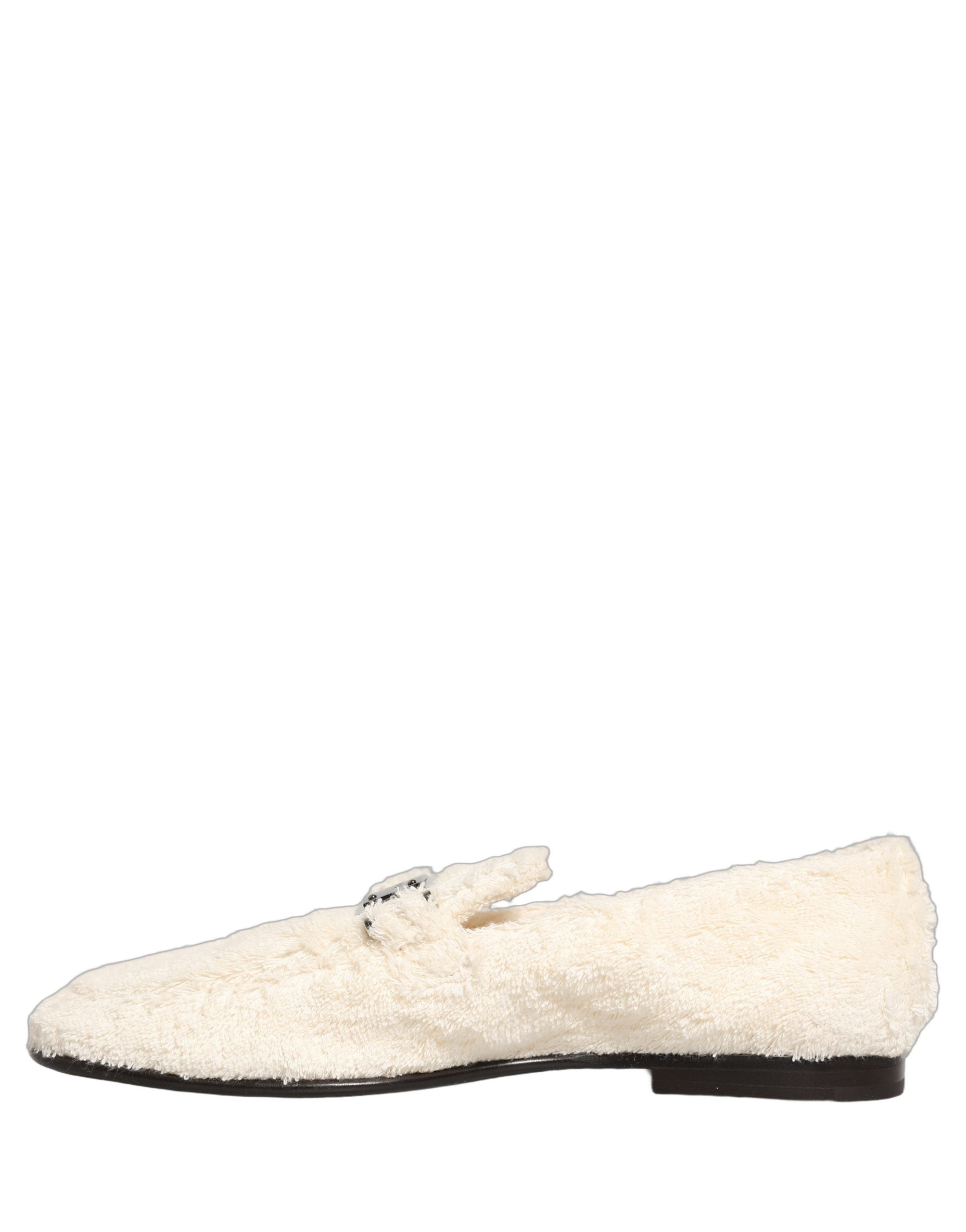 Dolce & Gabbana White Fur Shearling Men Dress Loafers Shoes Dolce & Gabbana