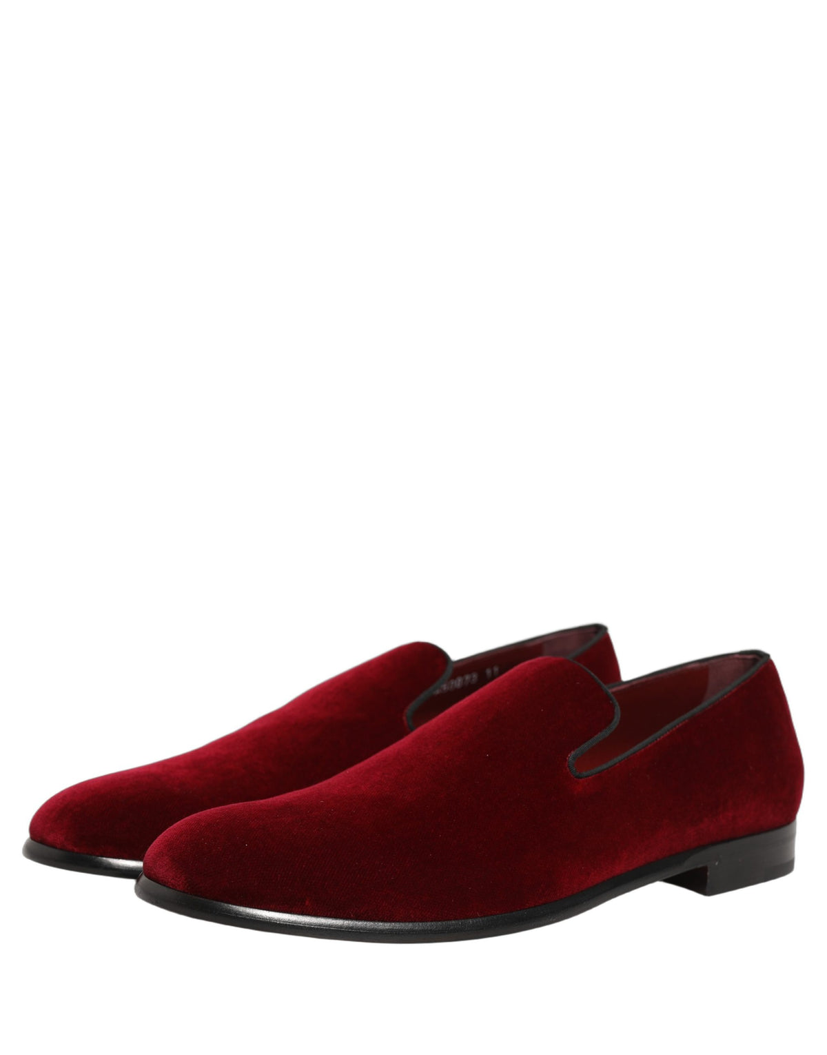 Dolce & Gabbana Maroon Velvet Slip On Men Dress Loafers Shoes Dolce & Gabbana