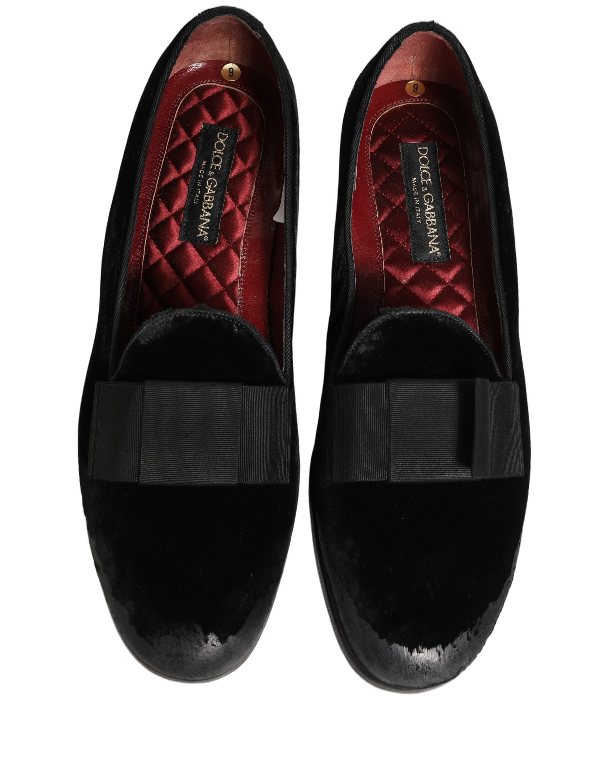 Dolce & Gabbana Black Velvet Loafers Formal Men Dress Shoes Dolce & Gabbana