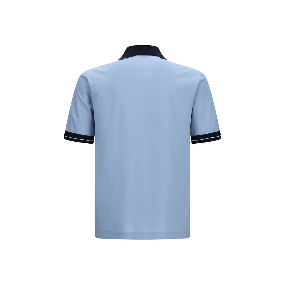 Ferragamo Blue Cotton Polo Shirt Ferragamo