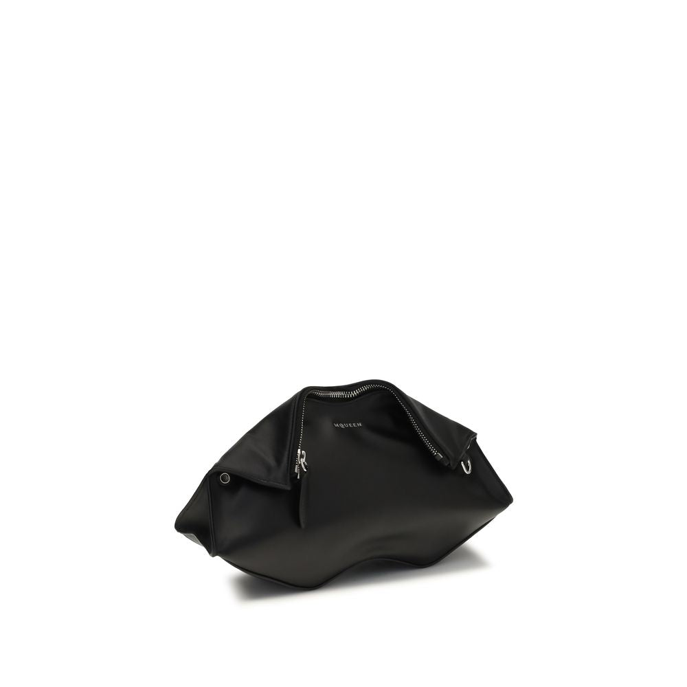 Alexander McQueen Black Calf Leather Bos Taurus Clutch Bag Alexander McQueen