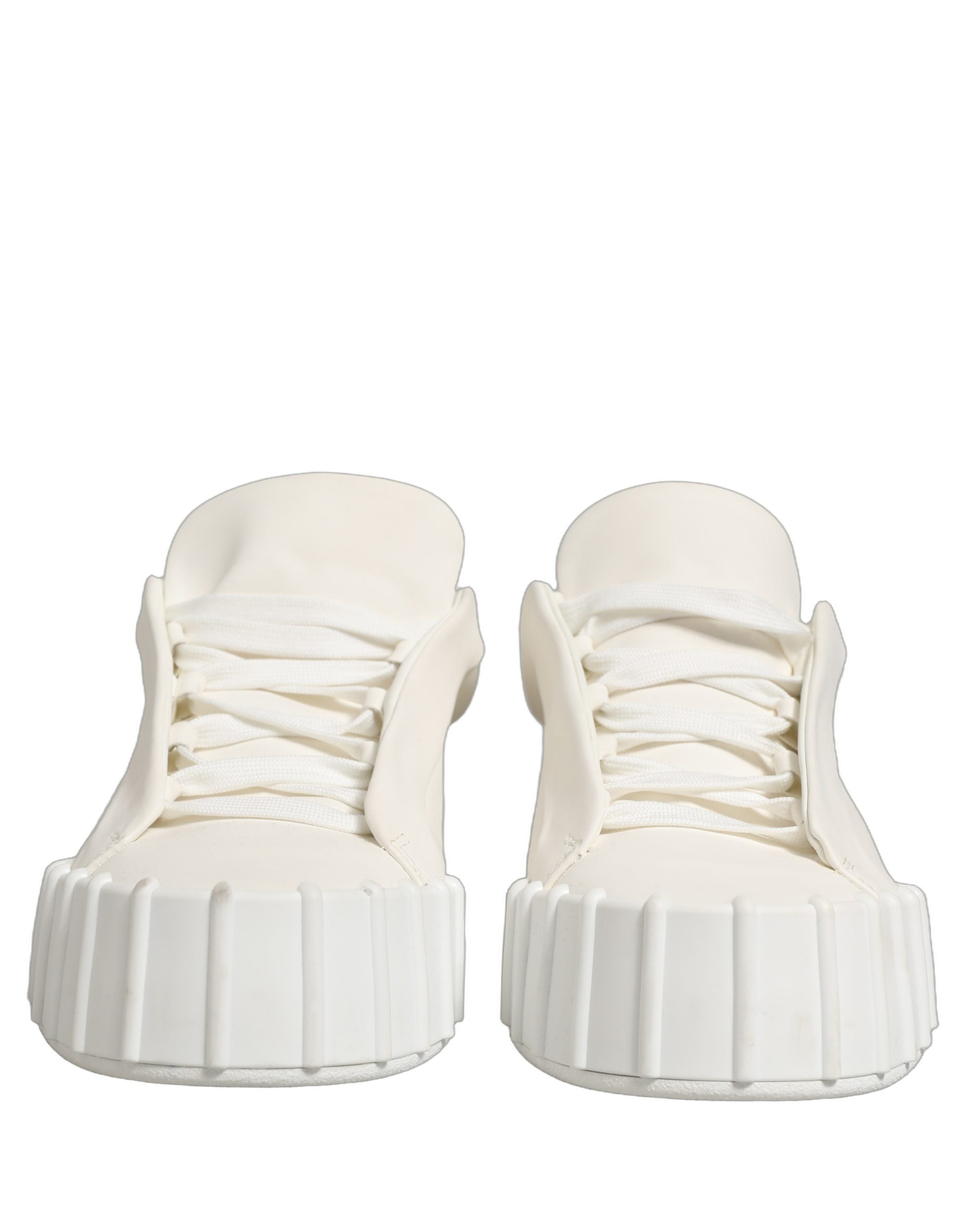 Dolce & Gabbana White Leather Low Top Lace Up Sneakers Shoes Dolce & Gabbana
