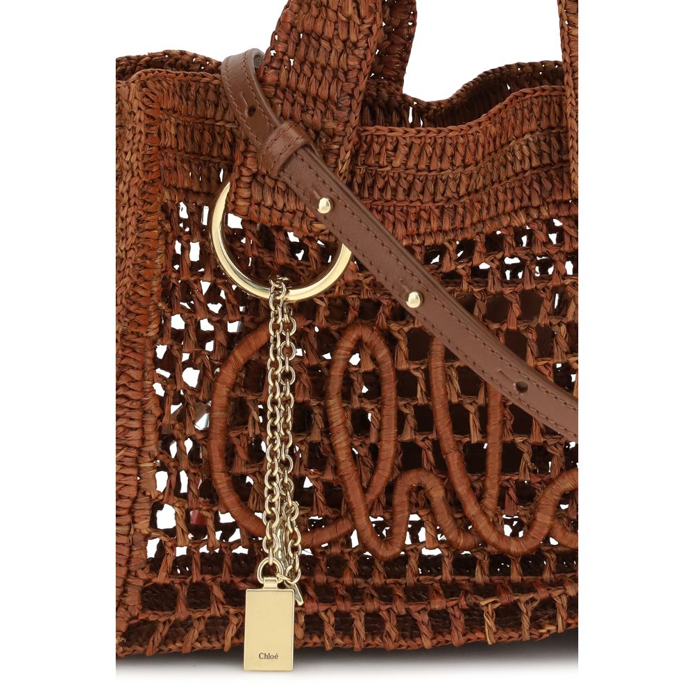Chloé Brown Raffia Shoulder Bag Chloé