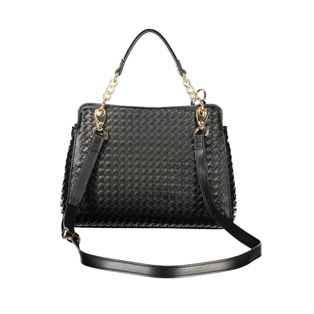 Mario Valentino Black Polyurethane Women's Bag with Adjustable Strap Mario Valentino