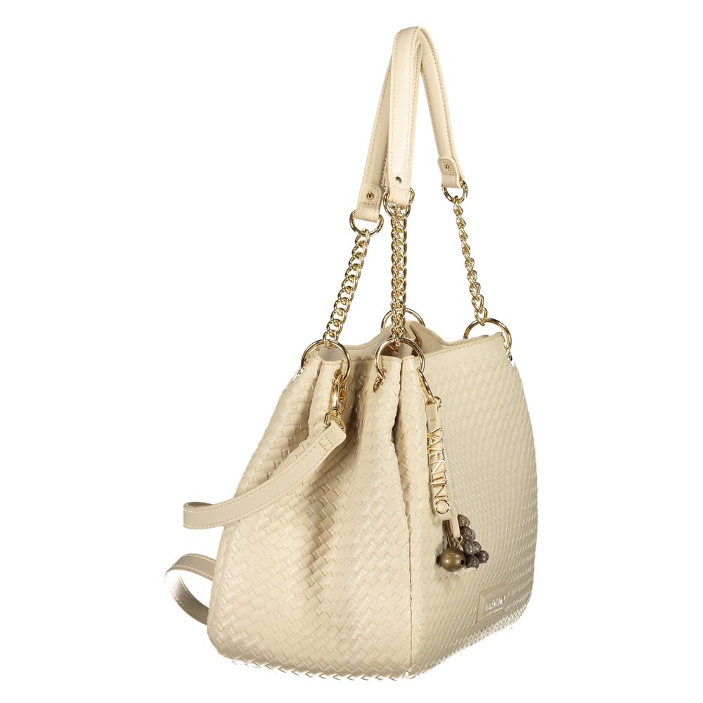 Mario Valentino Beige Polyurethane Women's Bag with Adjustable and Removable Strap Mario Valentino