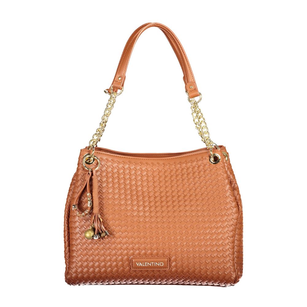 Mario Valentino Brown Polyurethane Women Bag With Shoulder Handles Mario Valentino