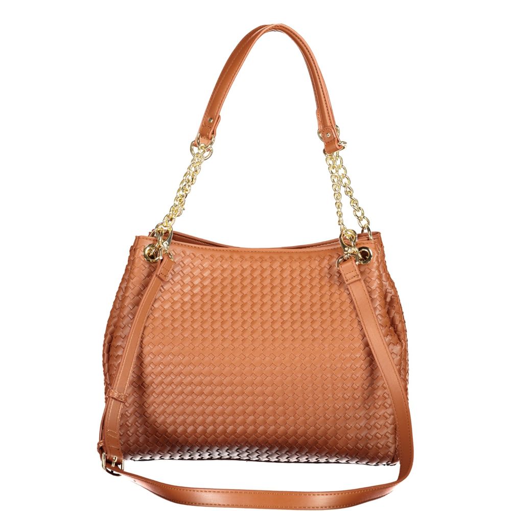 Mario Valentino Brown Polyurethane Women Bag With Shoulder Handles Mario Valentino