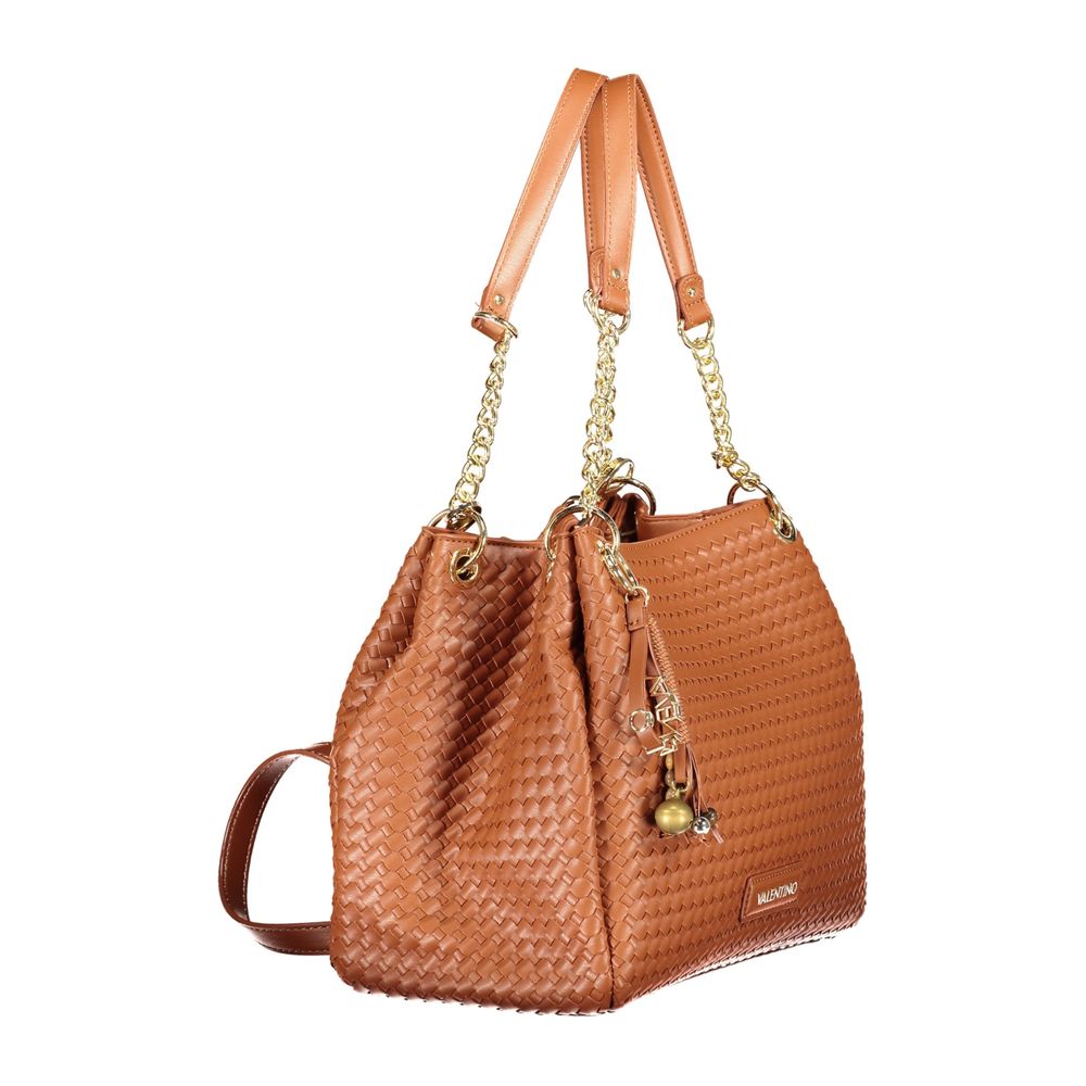 Mario Valentino Brown Polyurethane Women Bag With Shoulder Handles Mario Valentino
