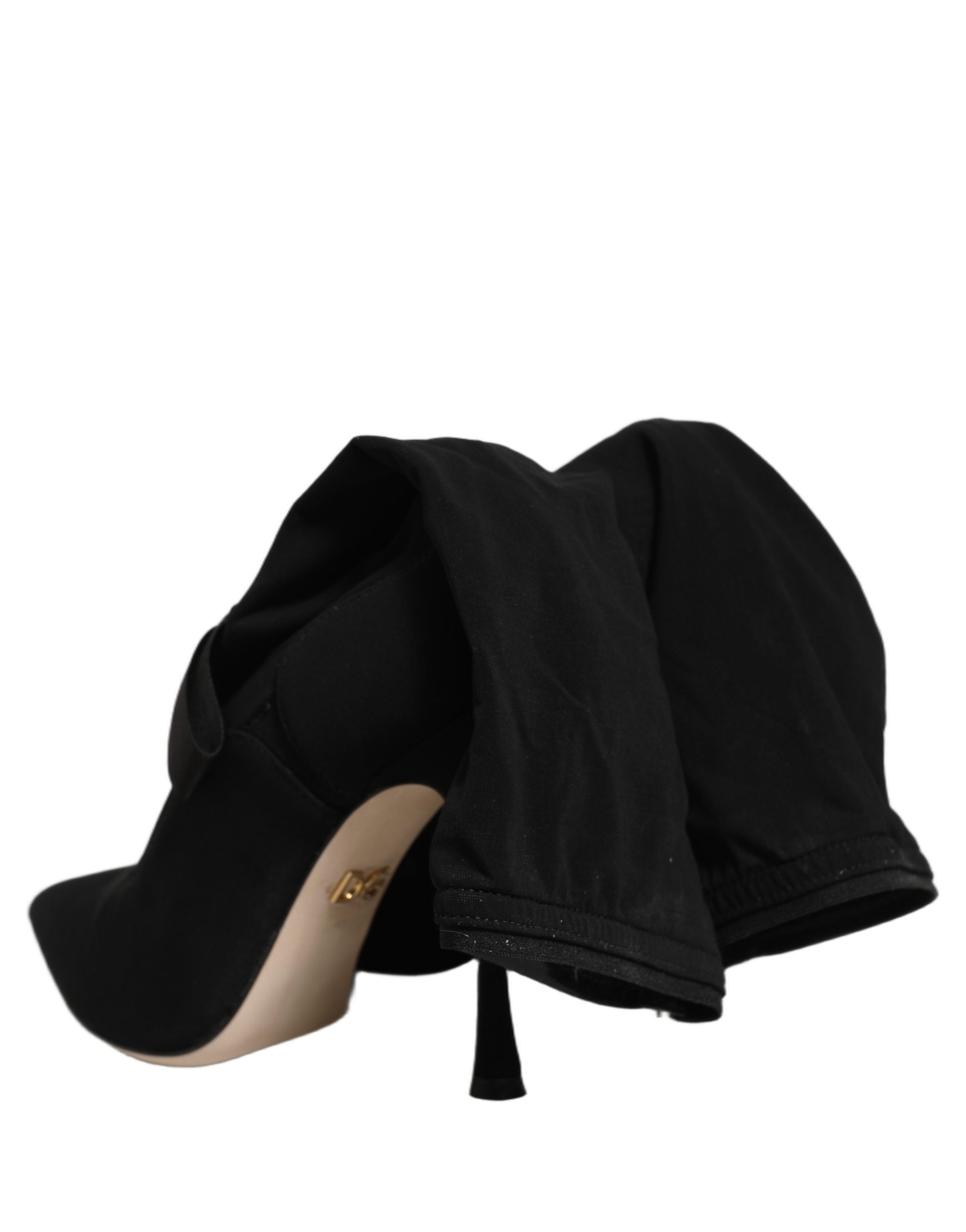 Dolce & Gabbana Black Stiletto Heels Mid Calf Boots Shoes Dolce & Gabbana