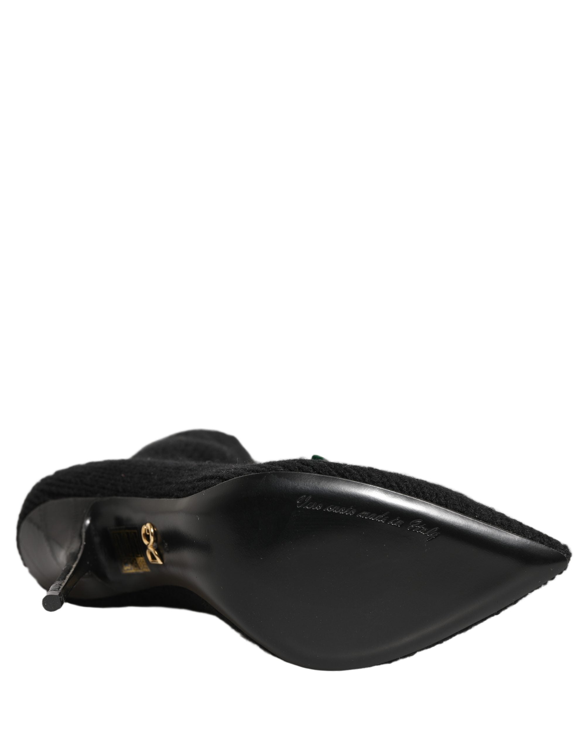 Dolce & Gabbana Black Stiletto Heels Mid Calf Boots Shoes Dolce & Gabbana