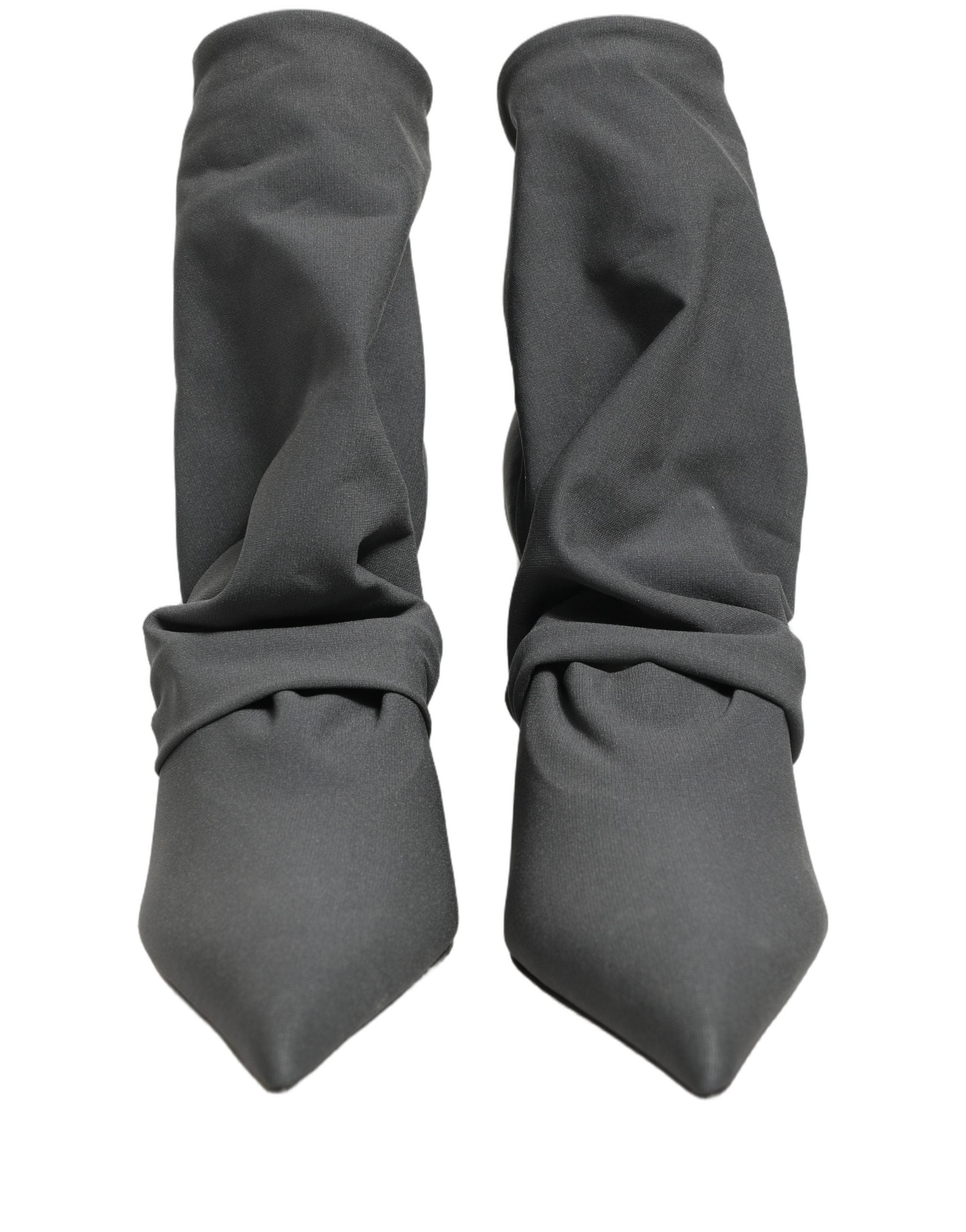Dolce & Gabbana Gray Stretch Socks Heels Ankle Boots Shoes Dolce & Gabbana
