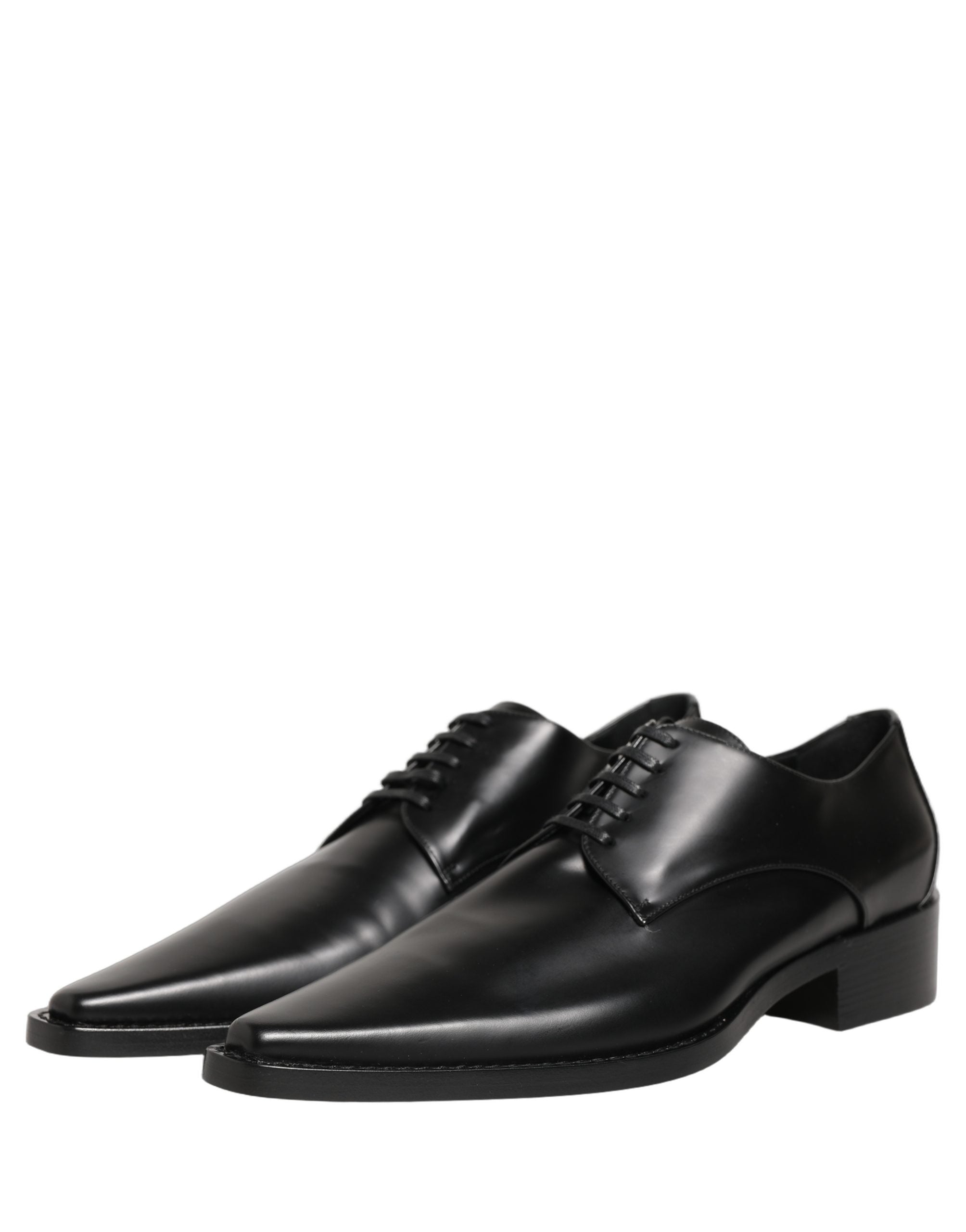 Dolce & Gabbana Black Leather Lace Up Derby Dress Shoes Dolce & Gabbana