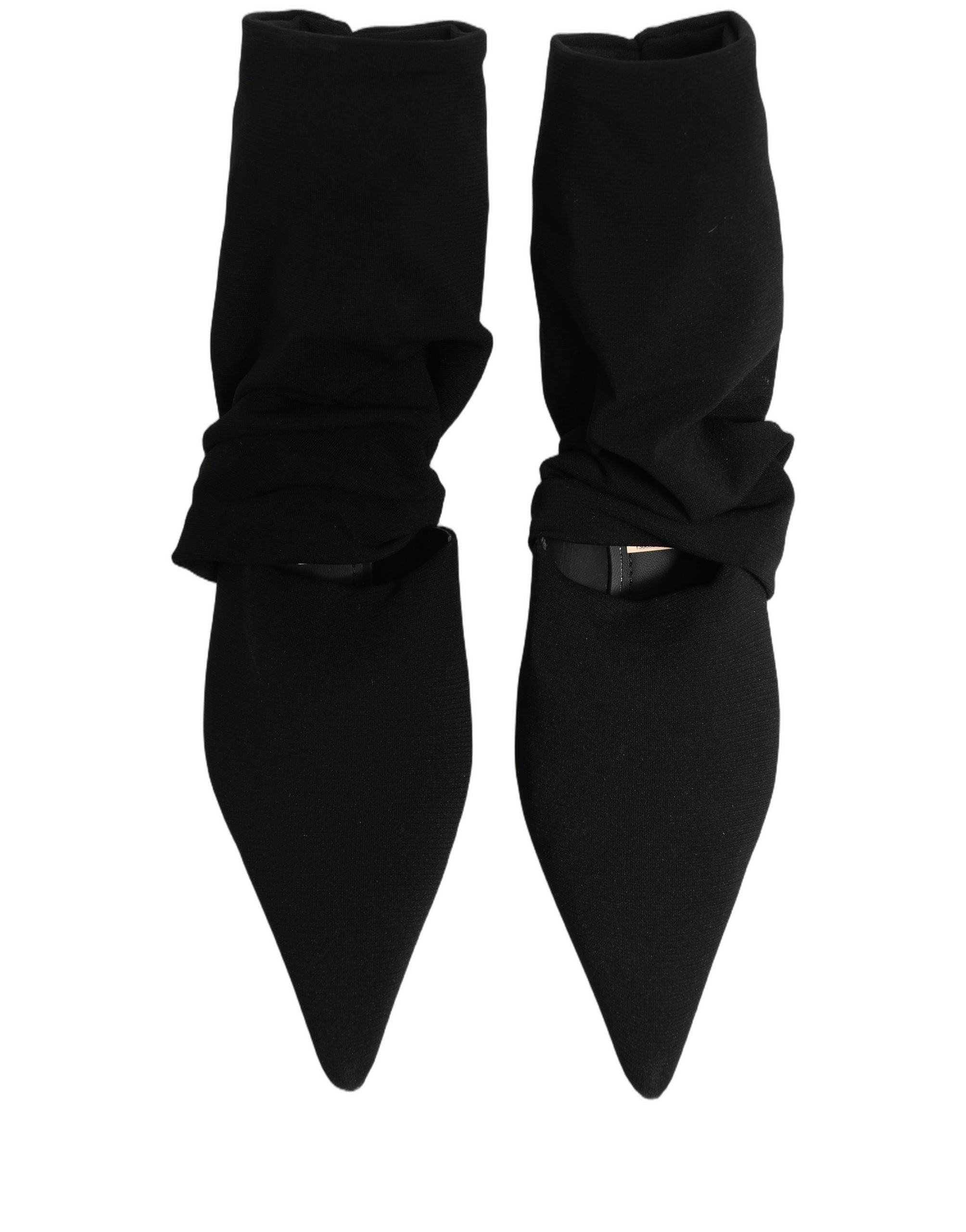Dolce & Gabbana Black Stretch Socks Heels Ankle Boots Shoes Dolce & Gabbana