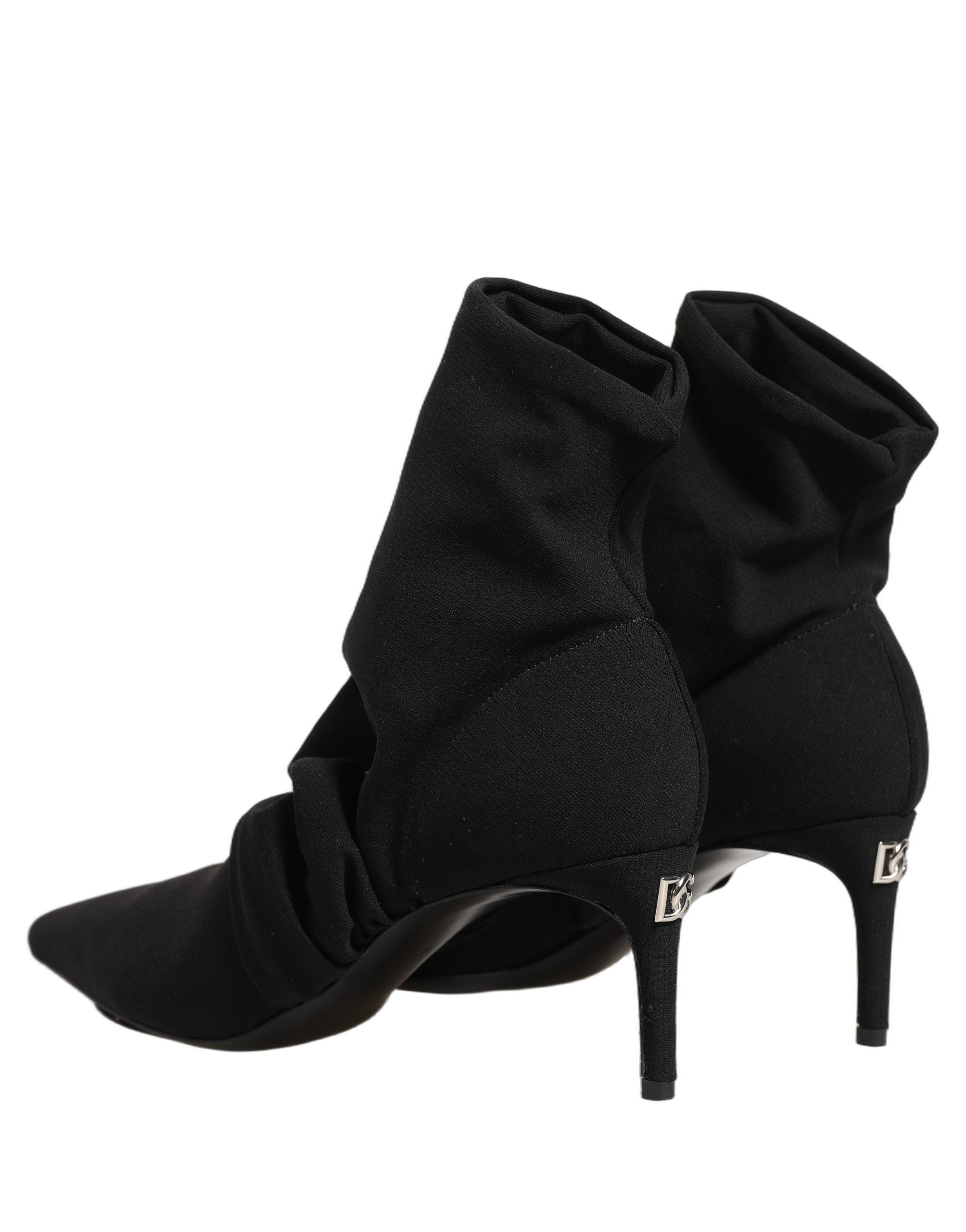 Dolce & Gabbana Black Stretch Socks Heels Ankle Boots Shoes Dolce & Gabbana