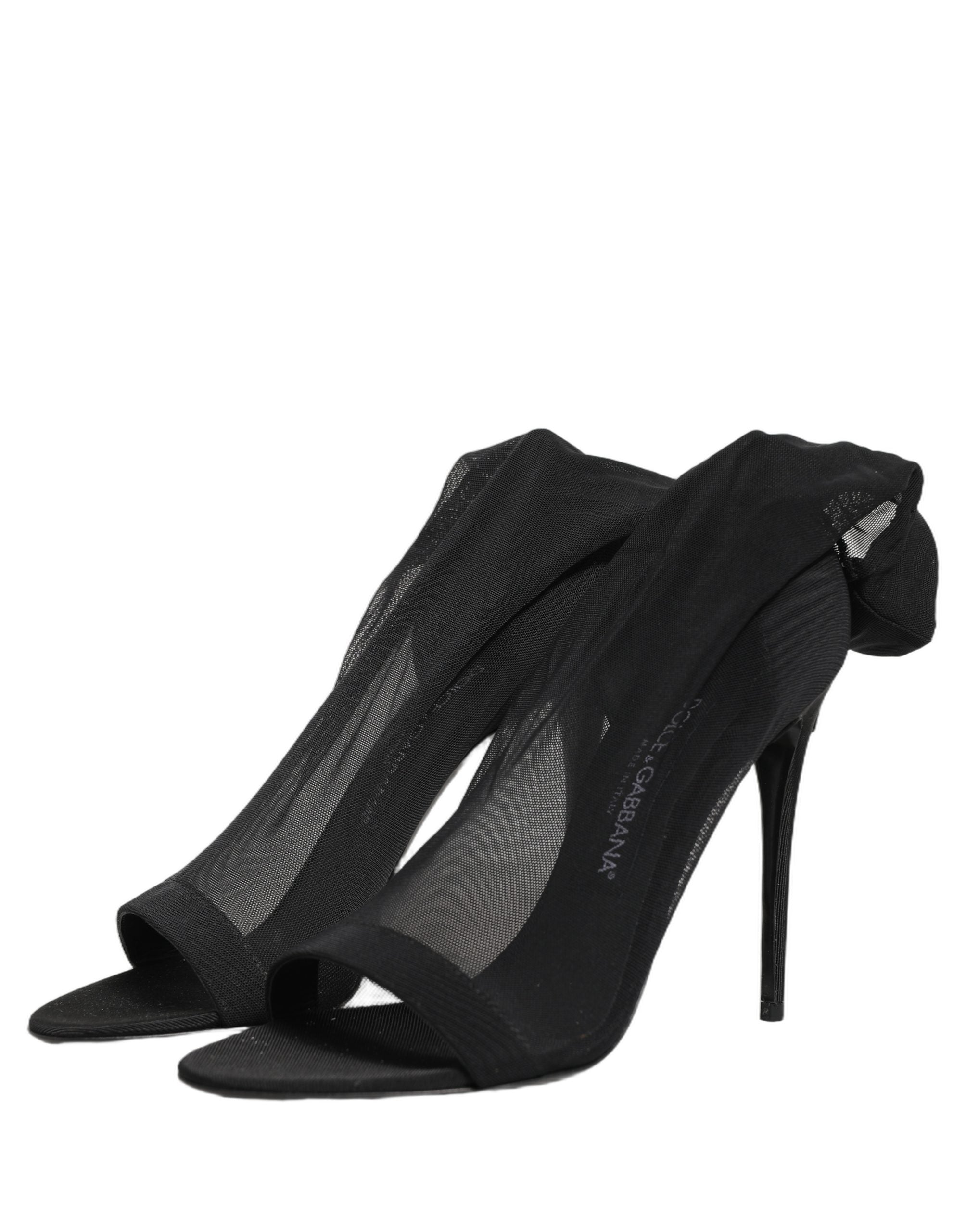 Dolce & Gabbana Black Nylon Mesh Sock Style Boots Shoes Dolce & Gabbana