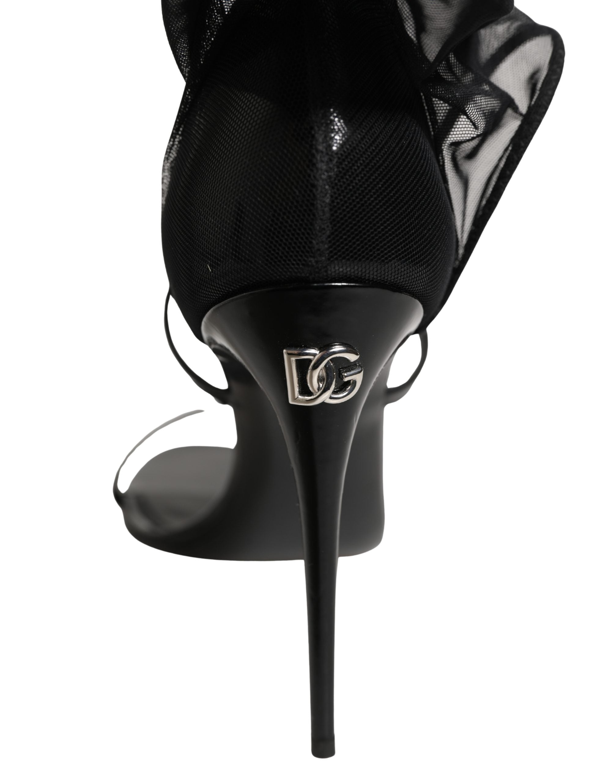 Dolce & Gabbana Black Stiletto Sandals Socks High Boots Shoes Dolce & Gabbana