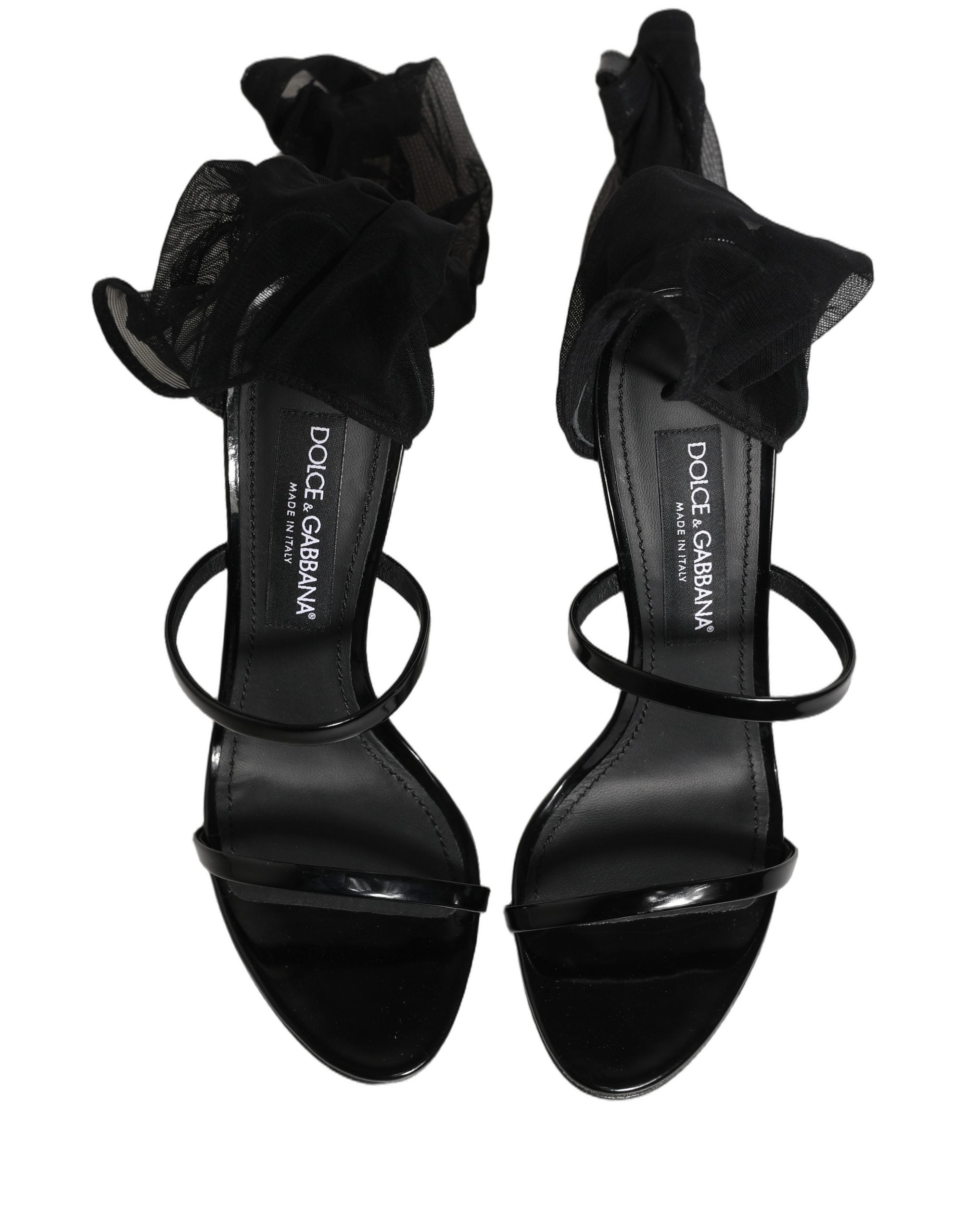 Dolce & Gabbana Black Stiletto Sandals Socks High Boots Shoes Dolce & Gabbana